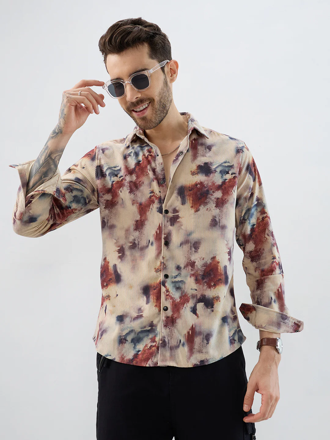 Abstract Eclectic Hue Corduroy Shirt - Image 2