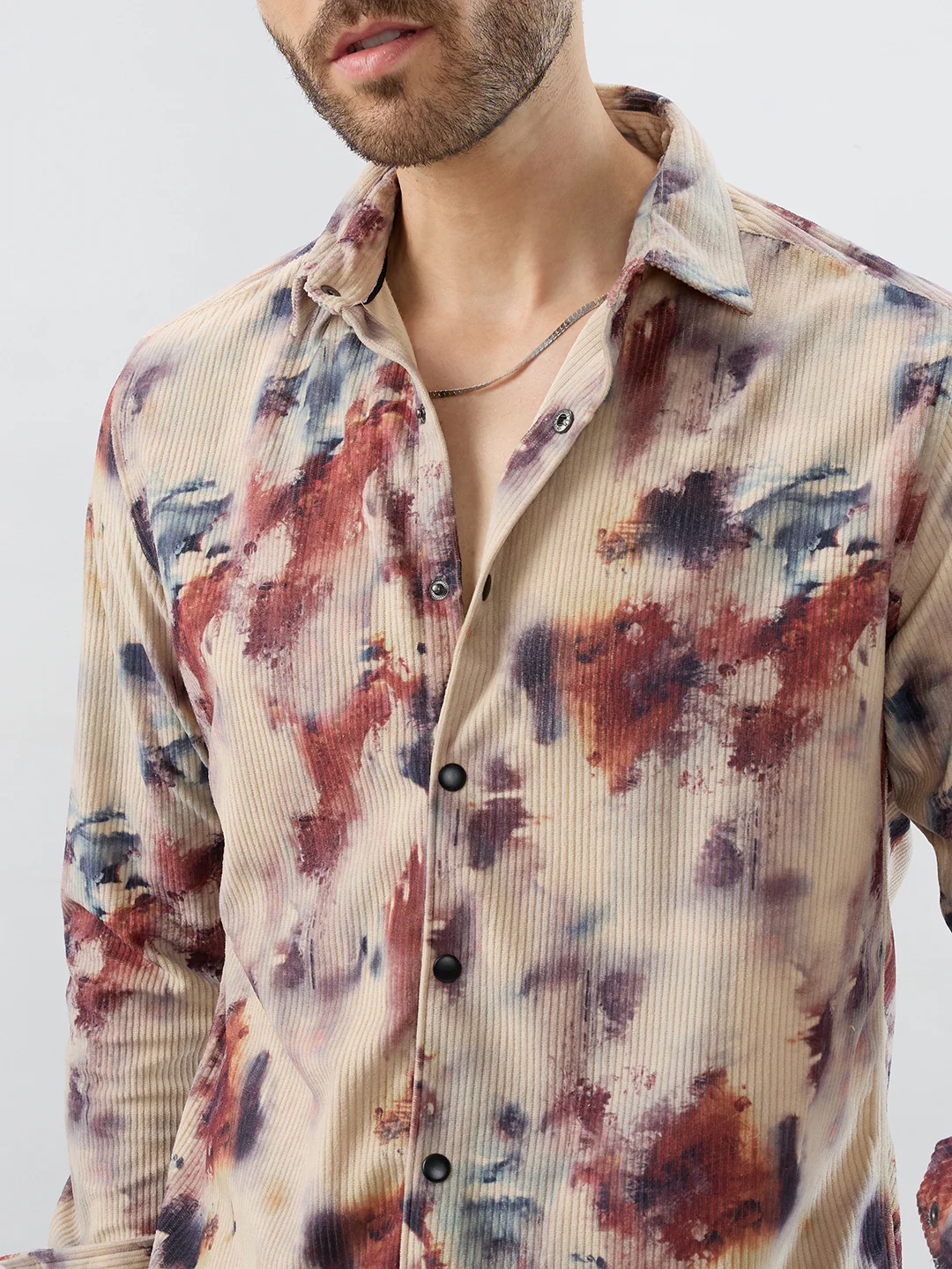 Abstract Eclectic Hue Corduroy Shirt - Image 3