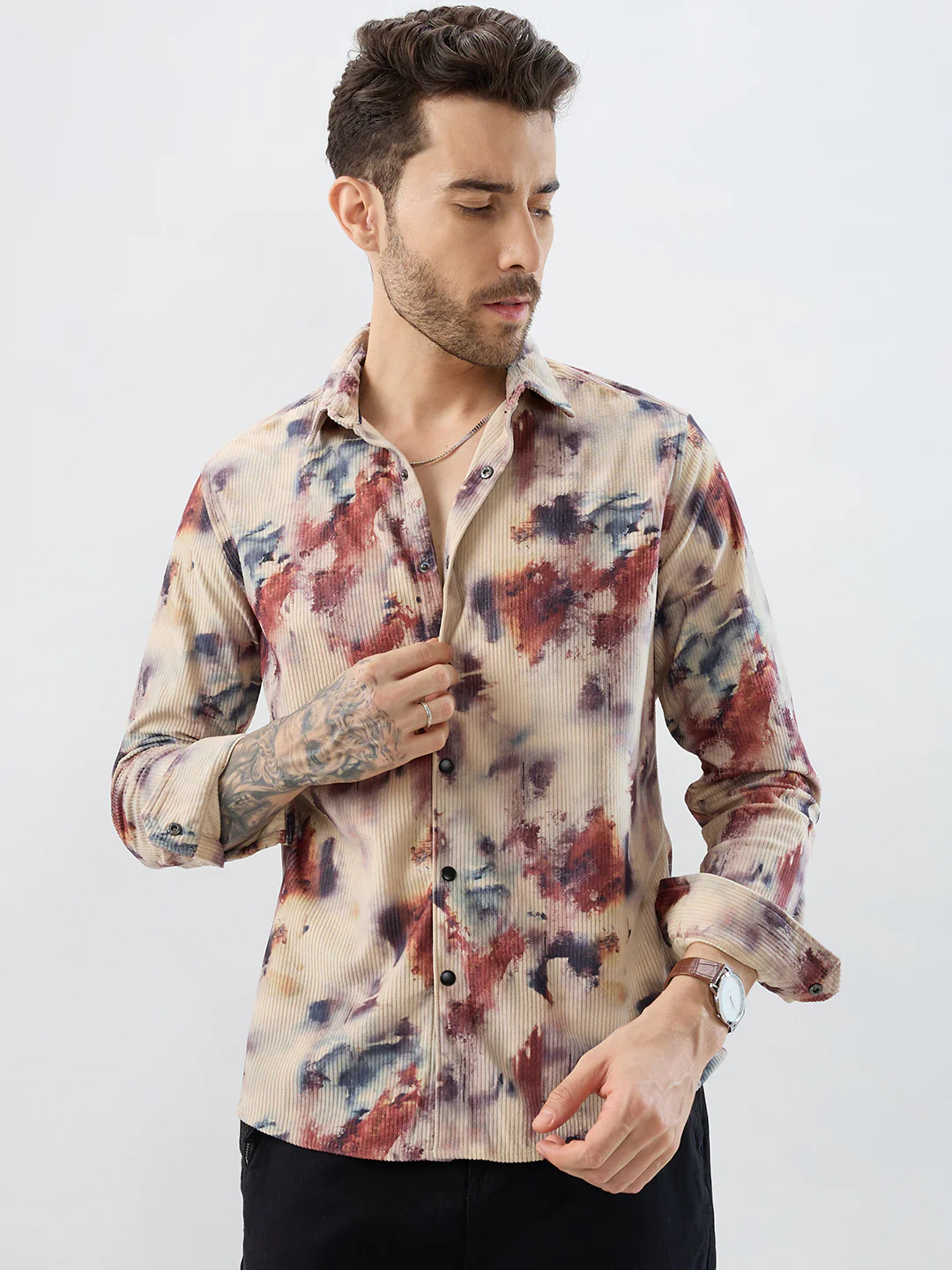 Abstract Eclectic Hue Corduroy Shirt - Image 5