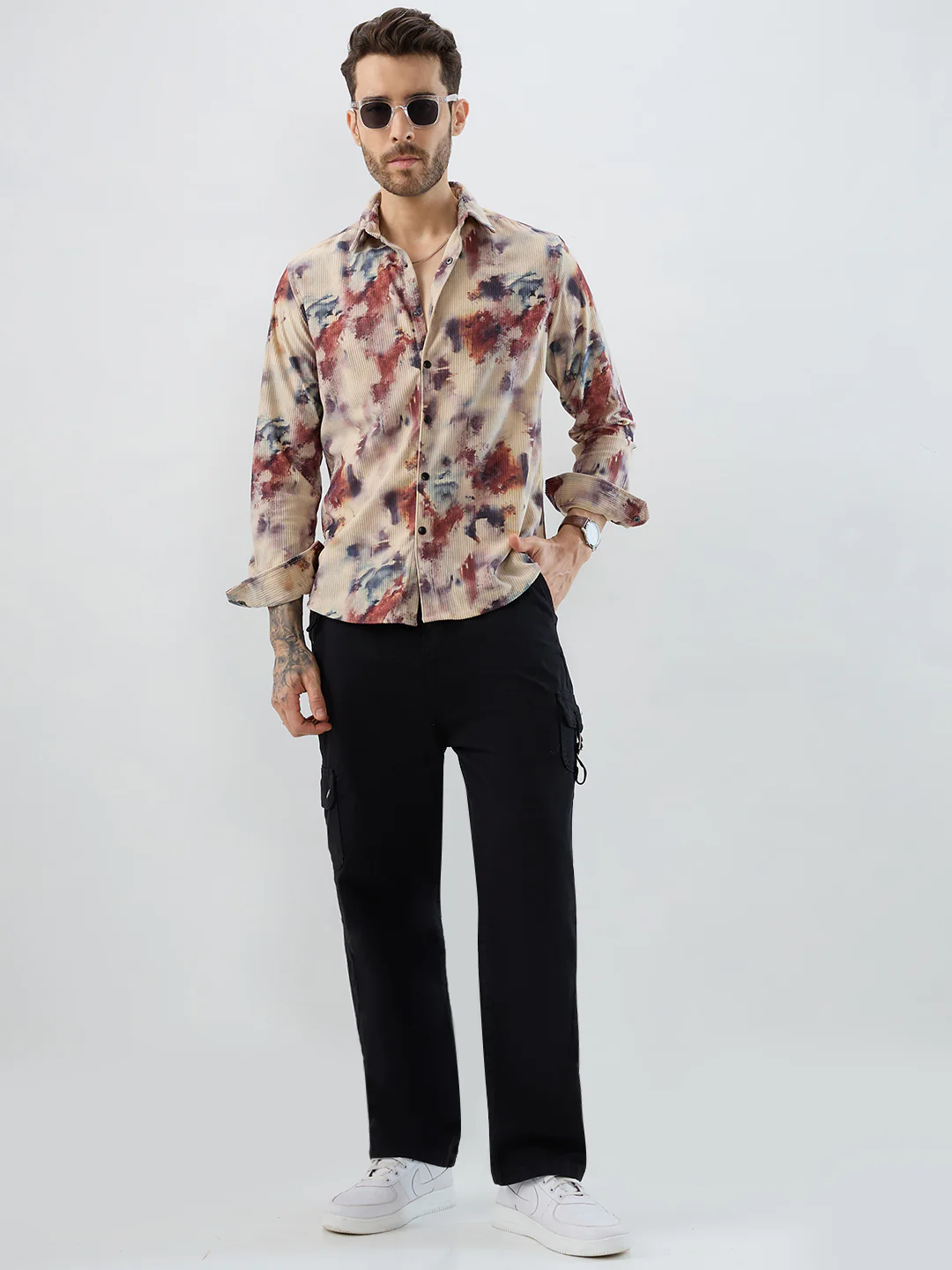 Abstract Eclectic Hue Corduroy Shirt - Image 7