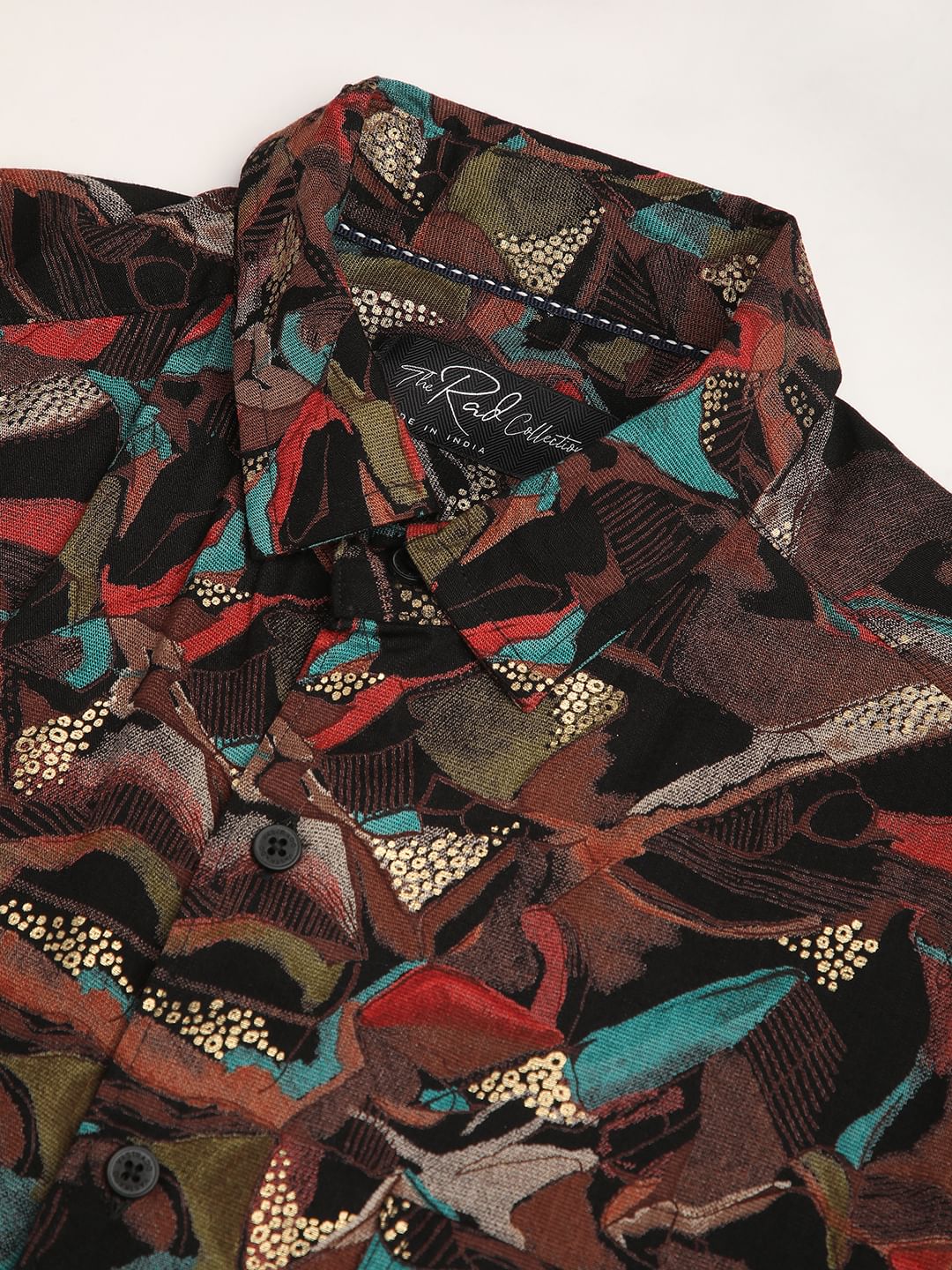 Abstract Multicolour Foil Printed Shirt - Image 3
