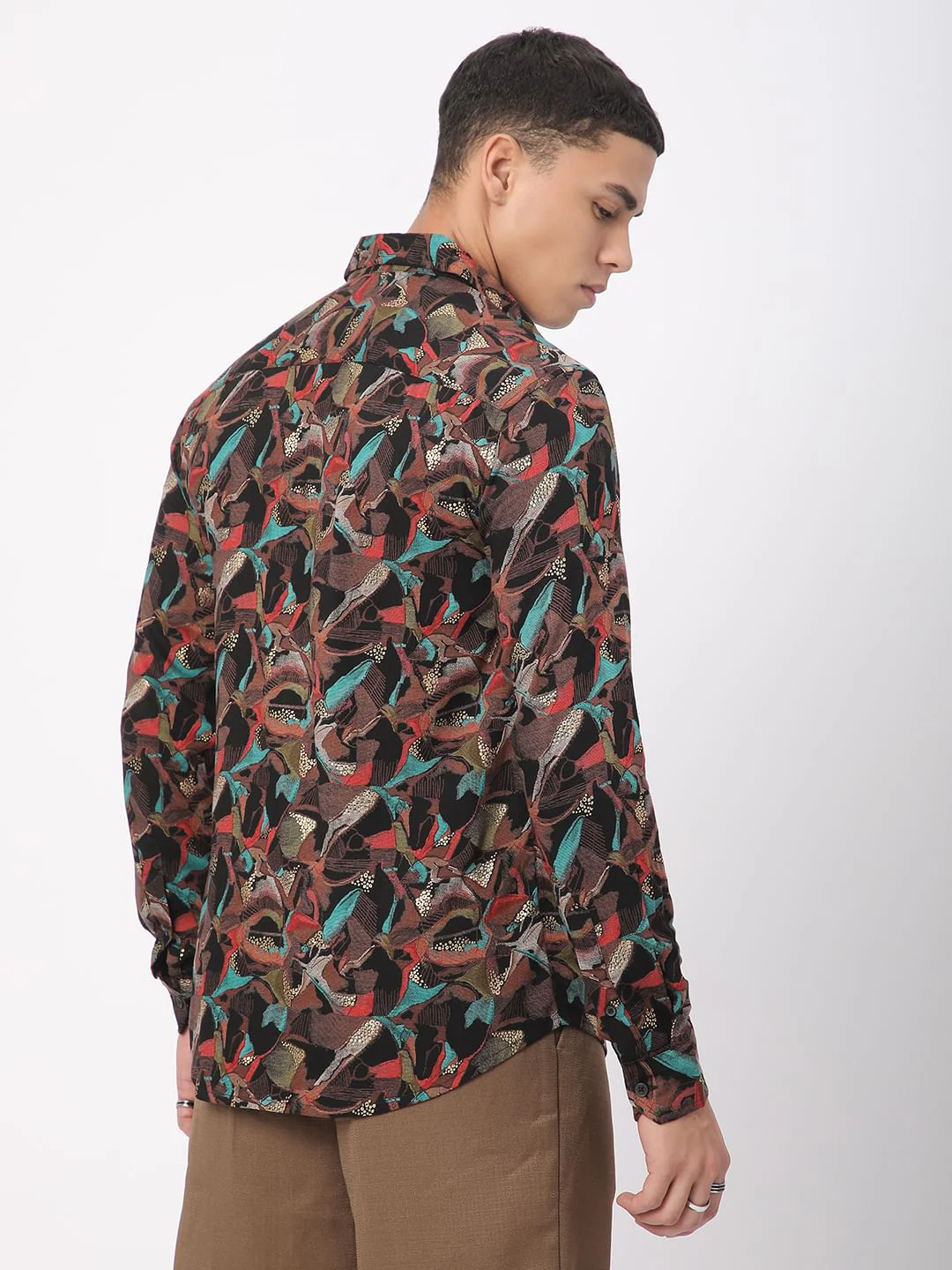 Abstract Multicolour Foil Printed Shirt - Image 7