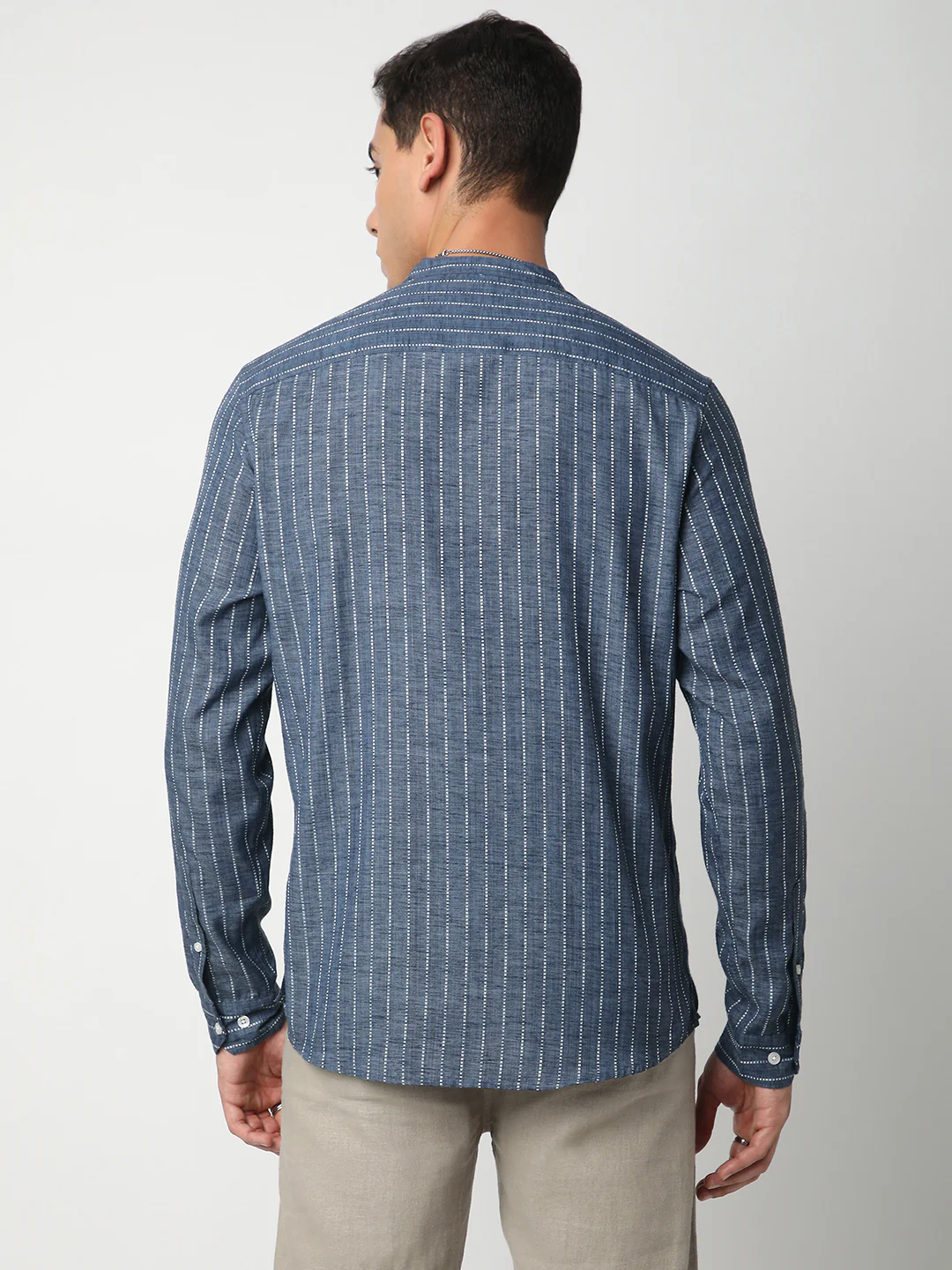 Aegean Blue Chalk Striped Kurta - Image 6