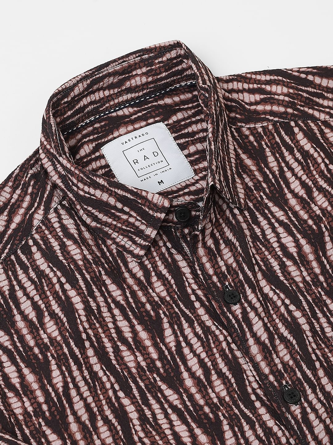 Aesthetic Brown Abstract Printed Crushed Shirt - Image 9
