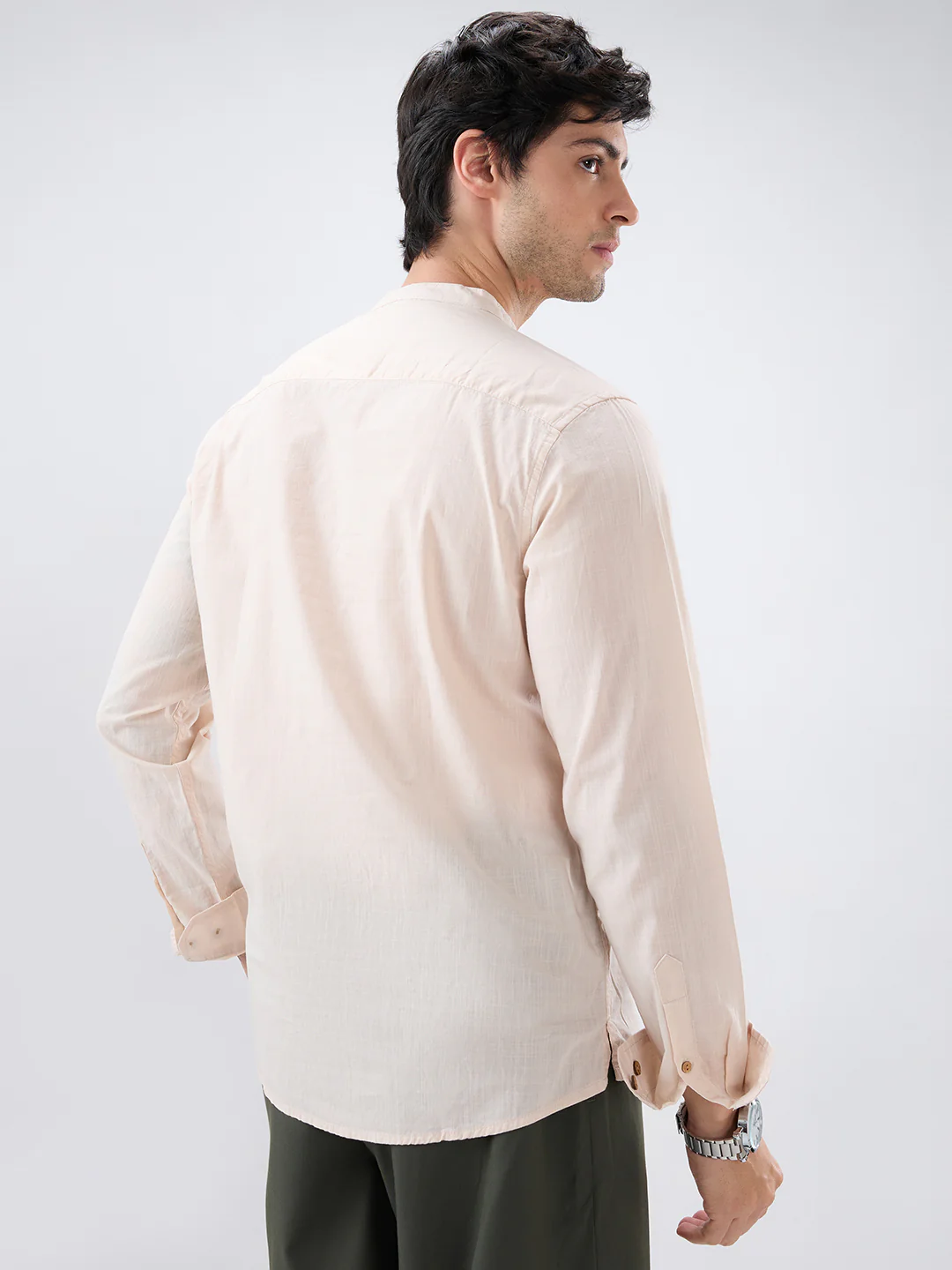 Alabaster Cream Slub Textured Kurta - Image 7