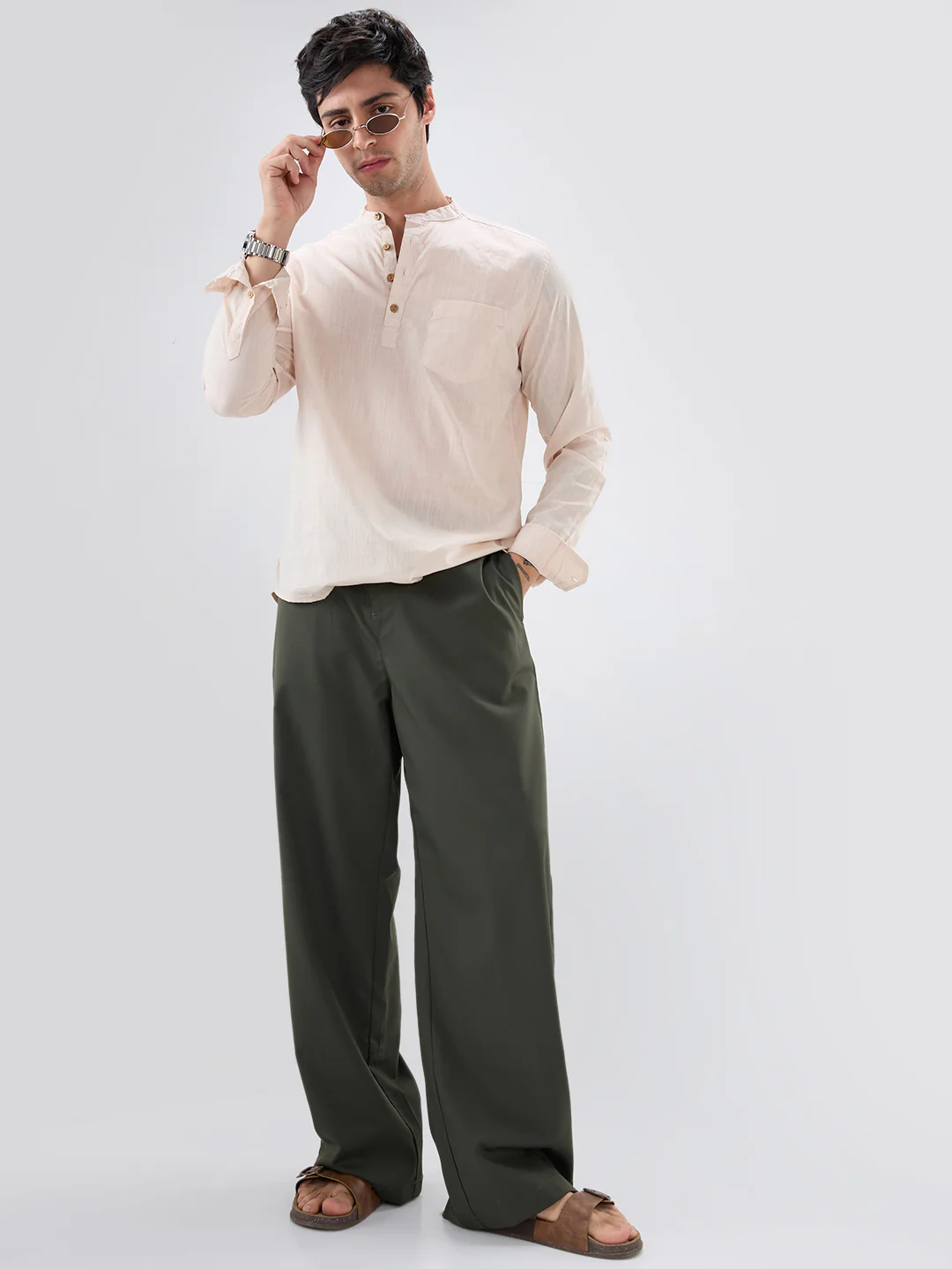 Alabaster Cream Slub Textured Kurta - Image 8