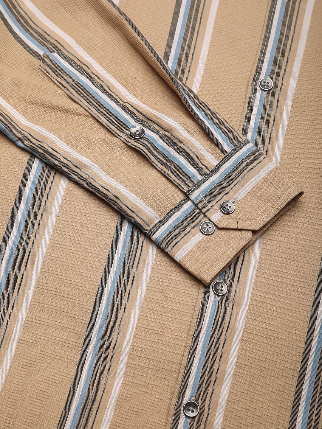 Alluring British Tan Striped Shirt - Image 8
