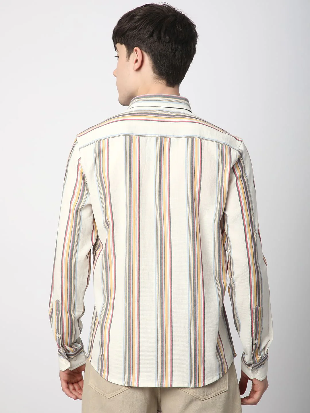 Alluring White Line Striped Shirt - Image 6
