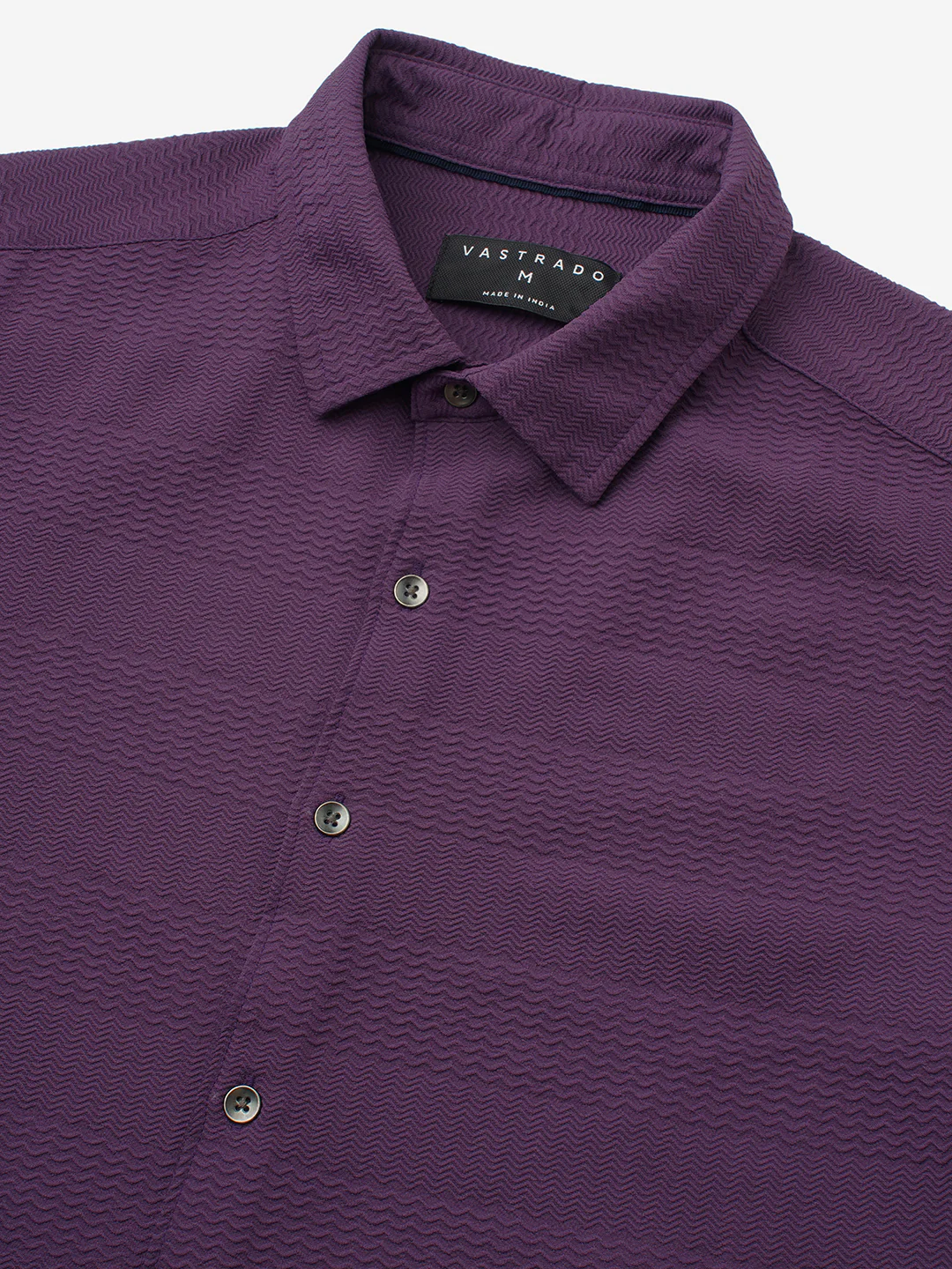 Amethyst Purple Wave Detail Textured Shirt - Image 3