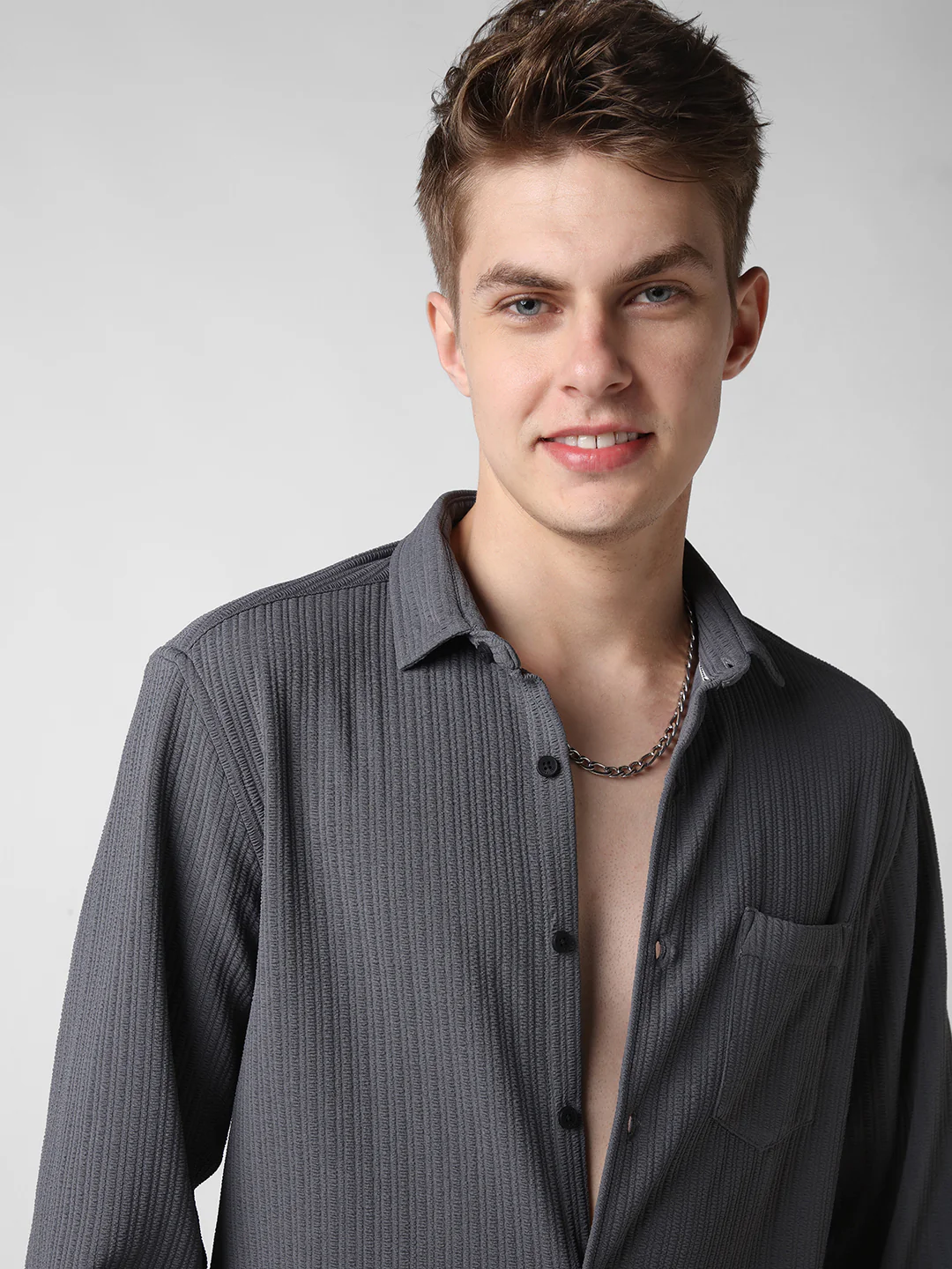 Anchor Grey Textured Shirt - Image 2
