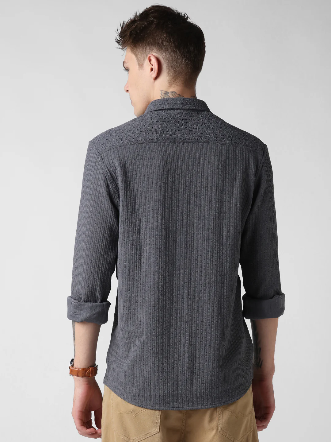 Anchor Grey Textured Shirt - Image 6