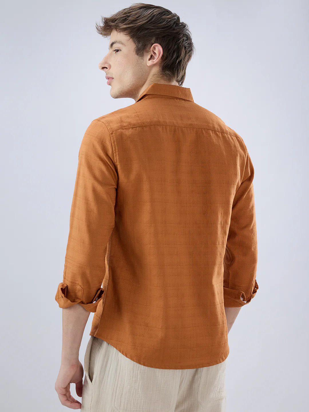 Antique Rust Fine Weave Textured Shirt - Image 7