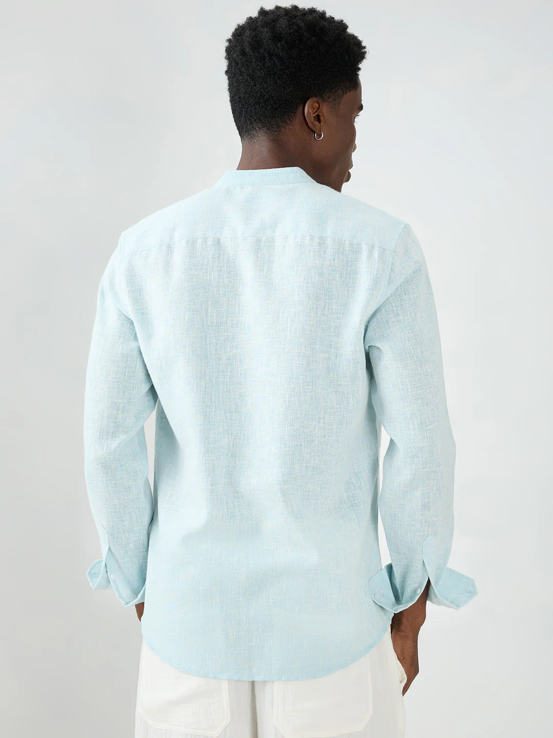 Aqua Mist Slub Textured Vacation Kurta - Image 7