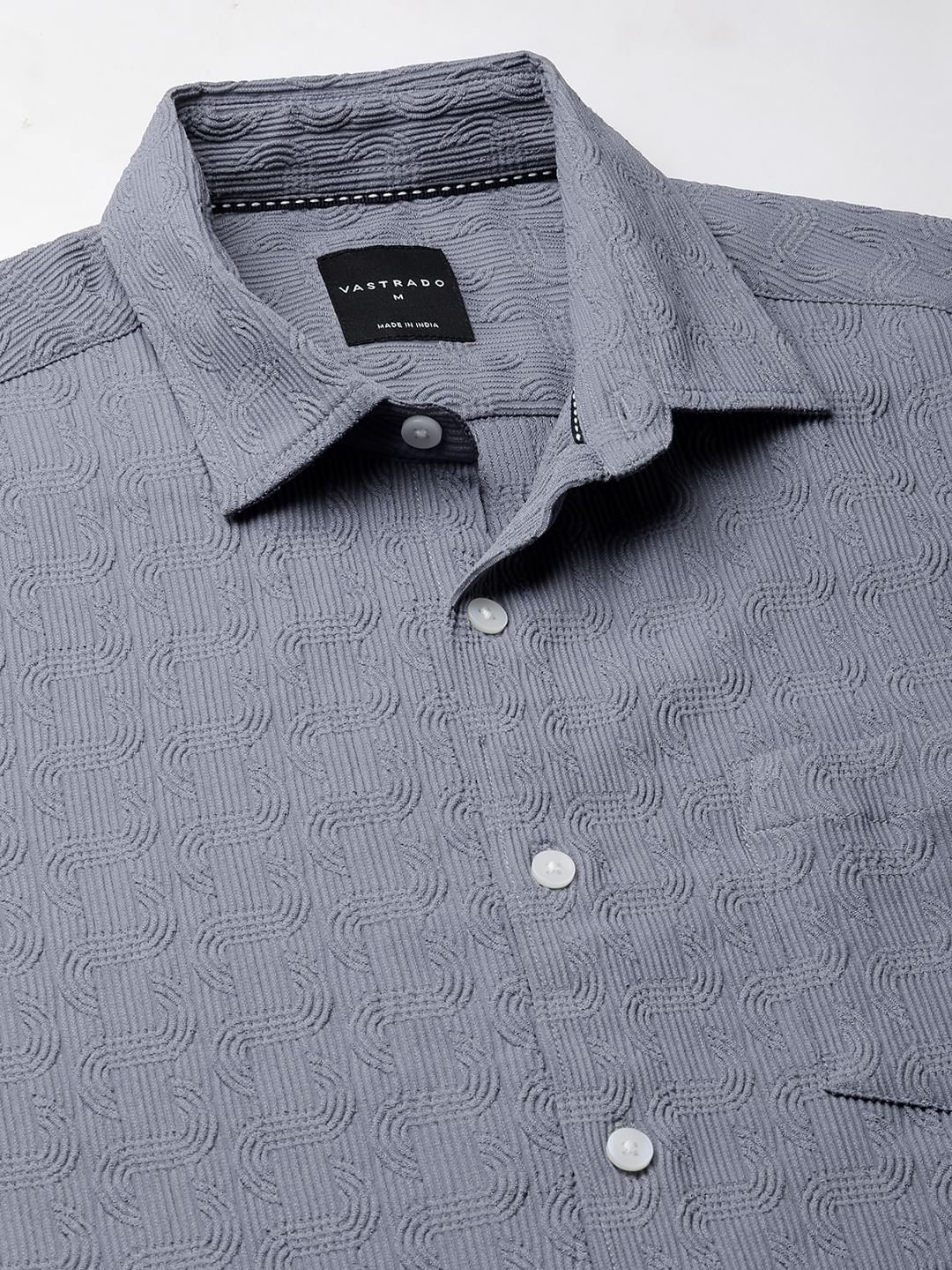 Arched Stone Blue Textured Shirt - Image 3