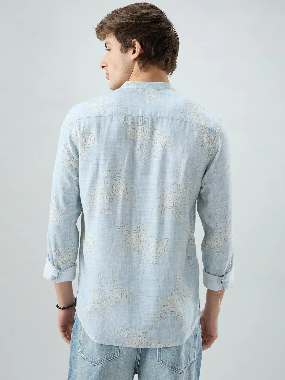 Artistic Blue Floral Printed Kurta - Image 6