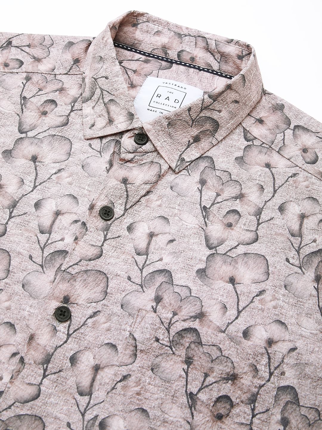Artistic Floral Printed Crushed Shirt - Image 3