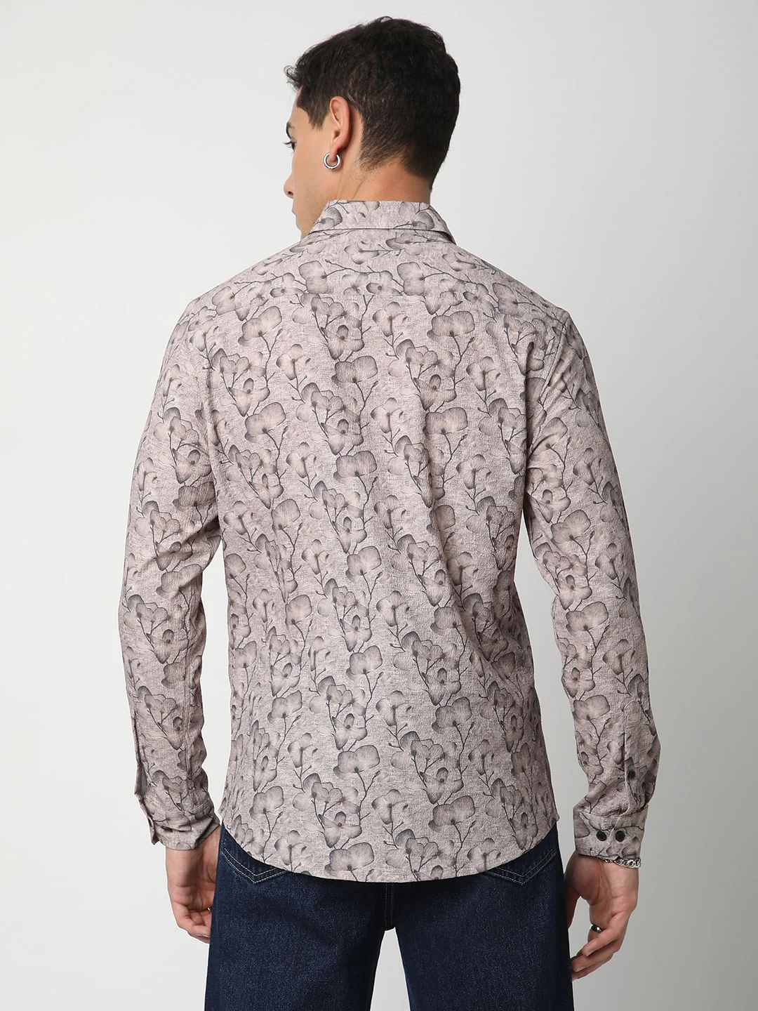 Artistic Floral Printed Crushed Shirt - Image 6
