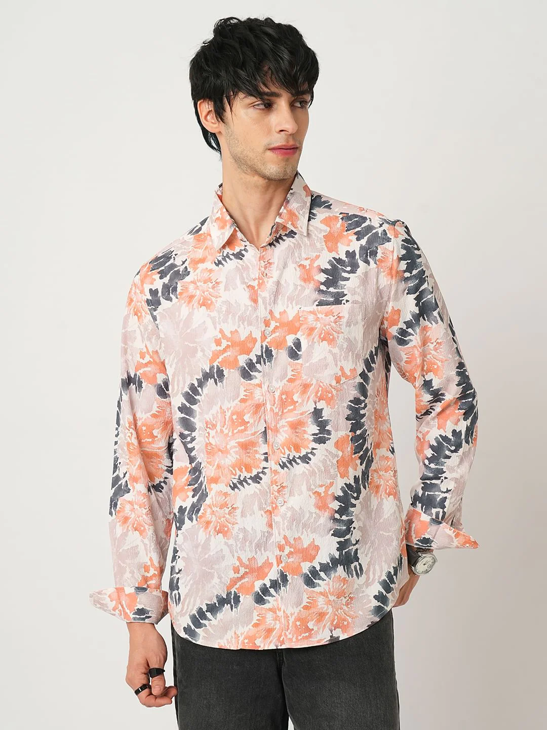 Artistic Paint Splash Multicolour Crushed Shirt - Image 4