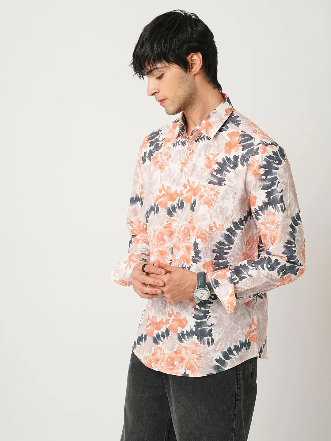 Artistic Paint Splash Multicolour Crushed Shirt - Image 5