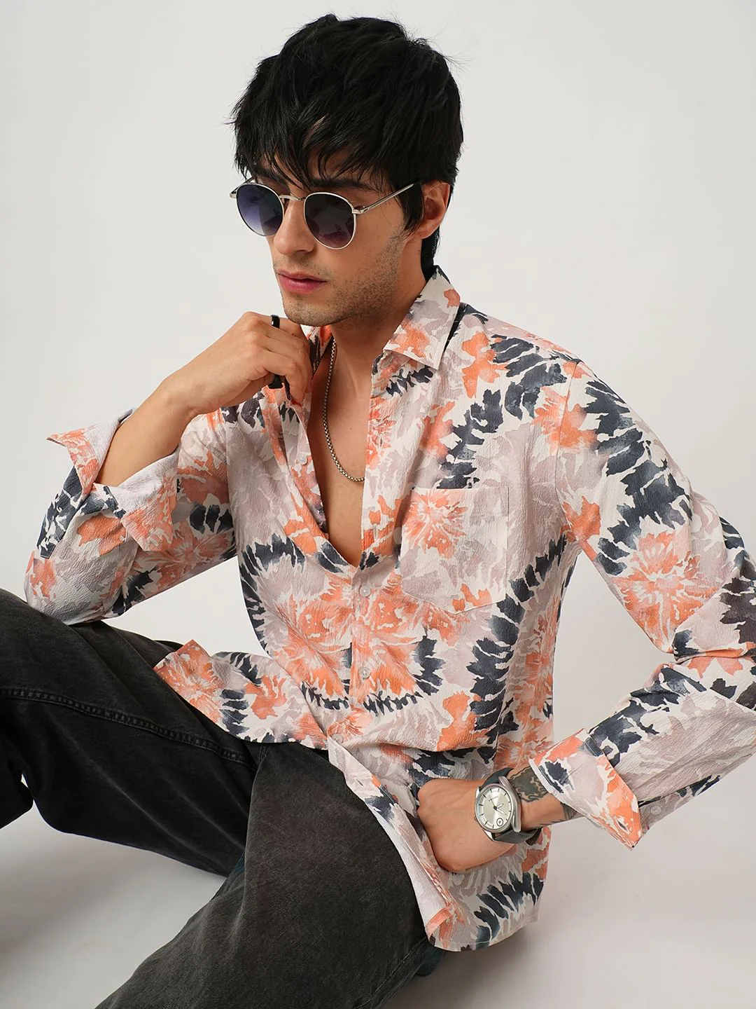 Artistic Paint Splash Multicolour Crushed Shirt - Image 7