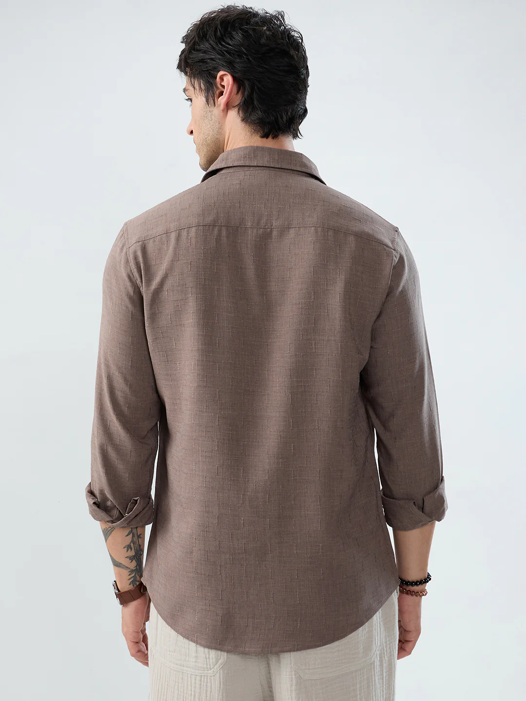 Ash Grey Minimal Textured Everyday Shirt - Image 6