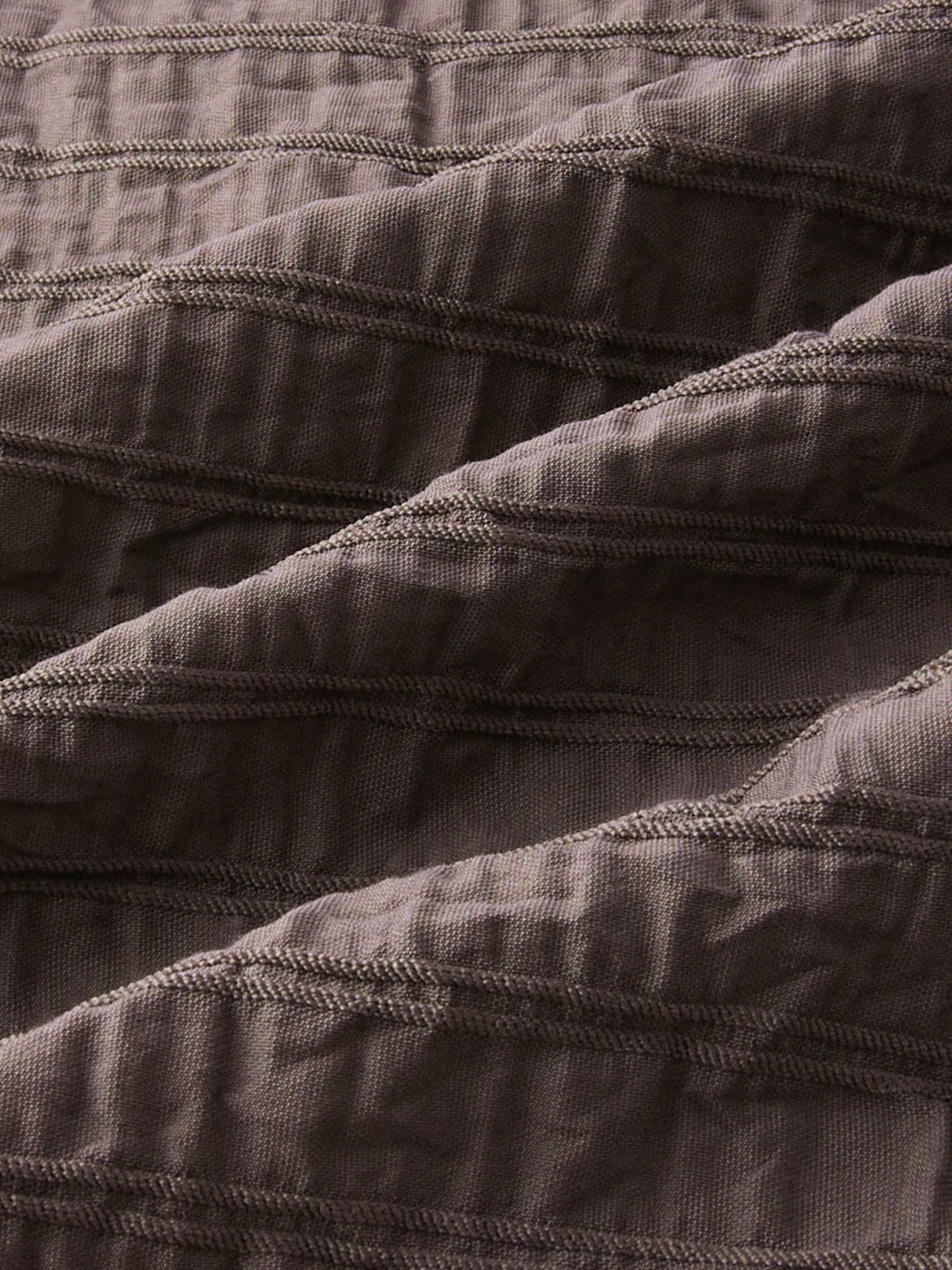Ash Grey Striped Textured Crinkled Shirt - Image 9