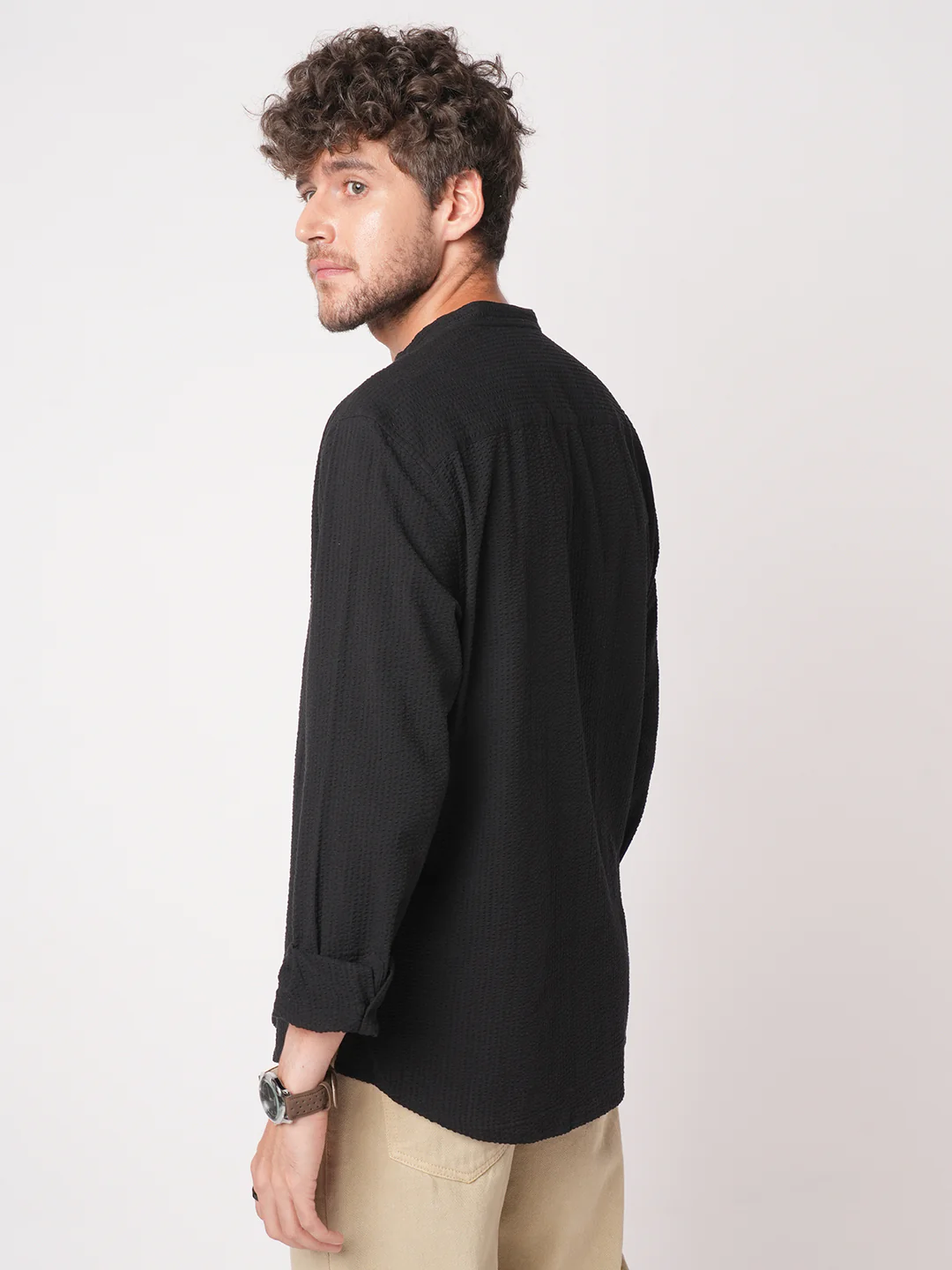 Ash Pinbar Black Seersucker Kurta - Image 7