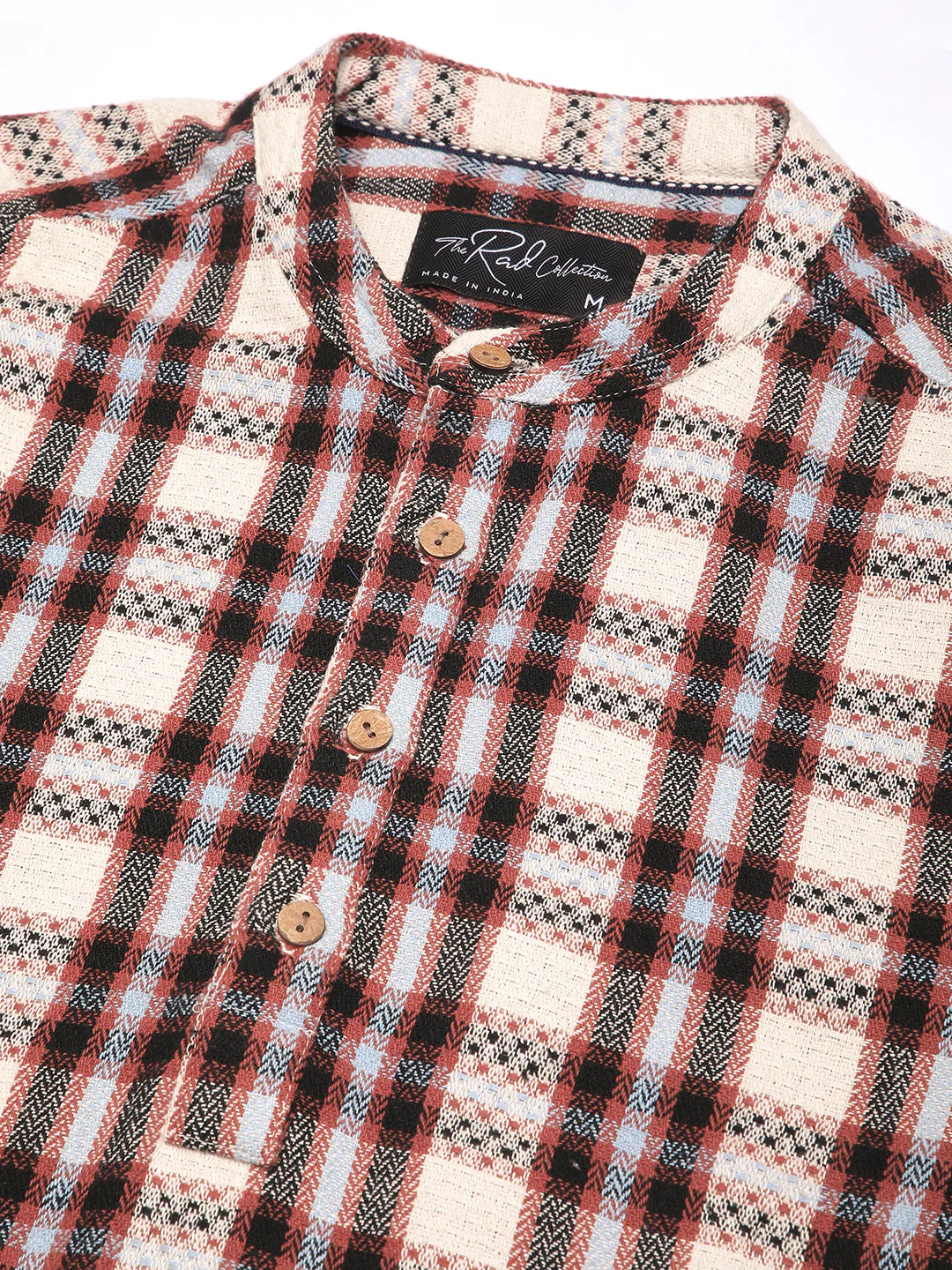 Autumn Grid Multicolor Checks Kurta - Image 3