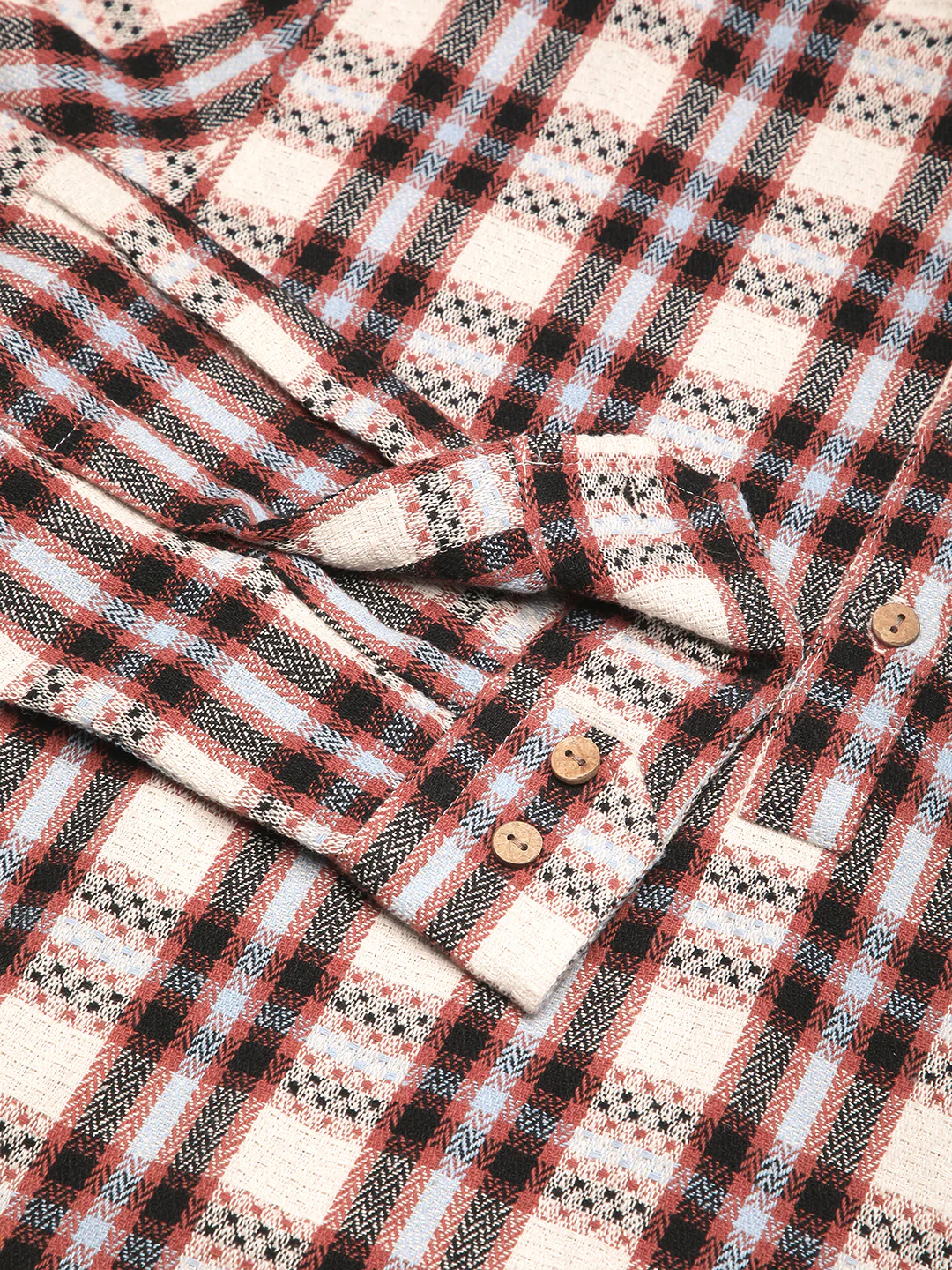 Autumn Grid Multicolor Checks Kurta - Image 8