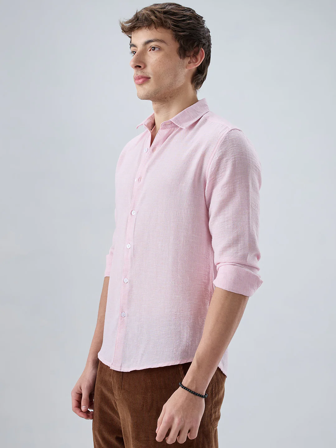 Baby Pink Crinkled Textured Shirt - Image 6