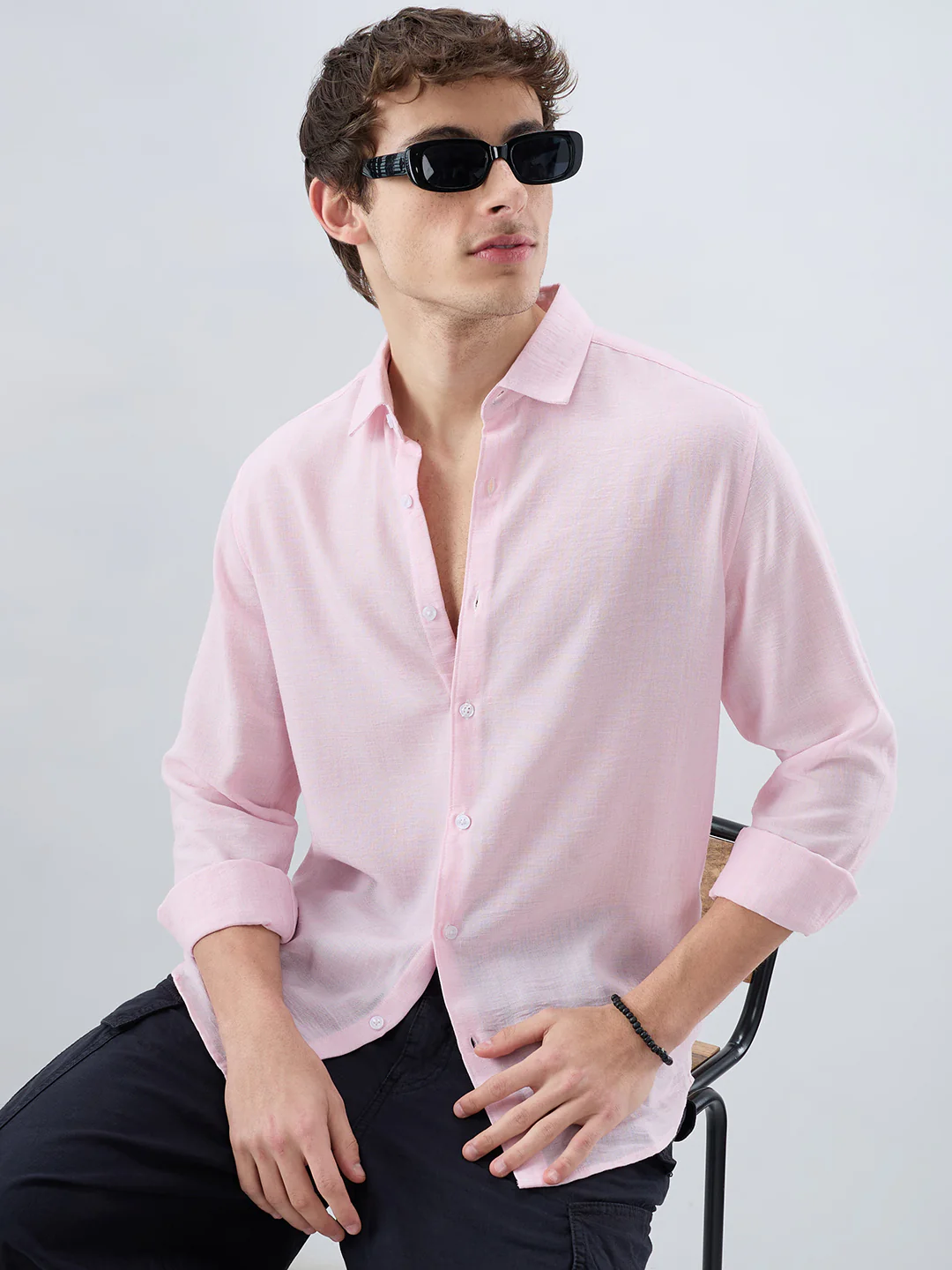 Baby Pink Solid Shirt - Image 2