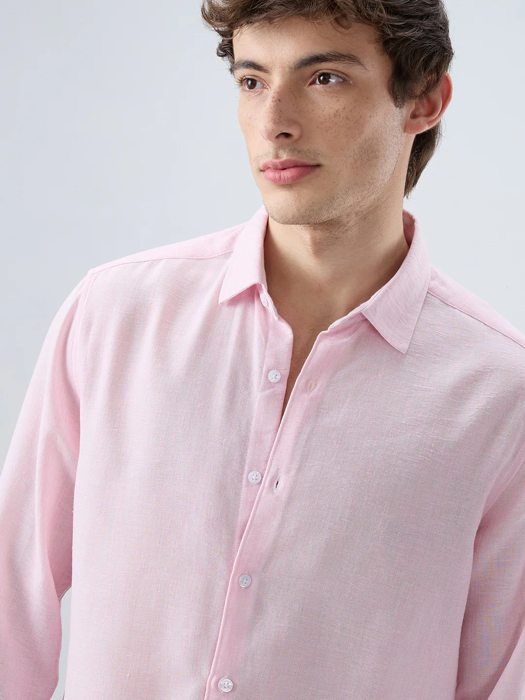 Baby Pink Solid Shirt - Image 3