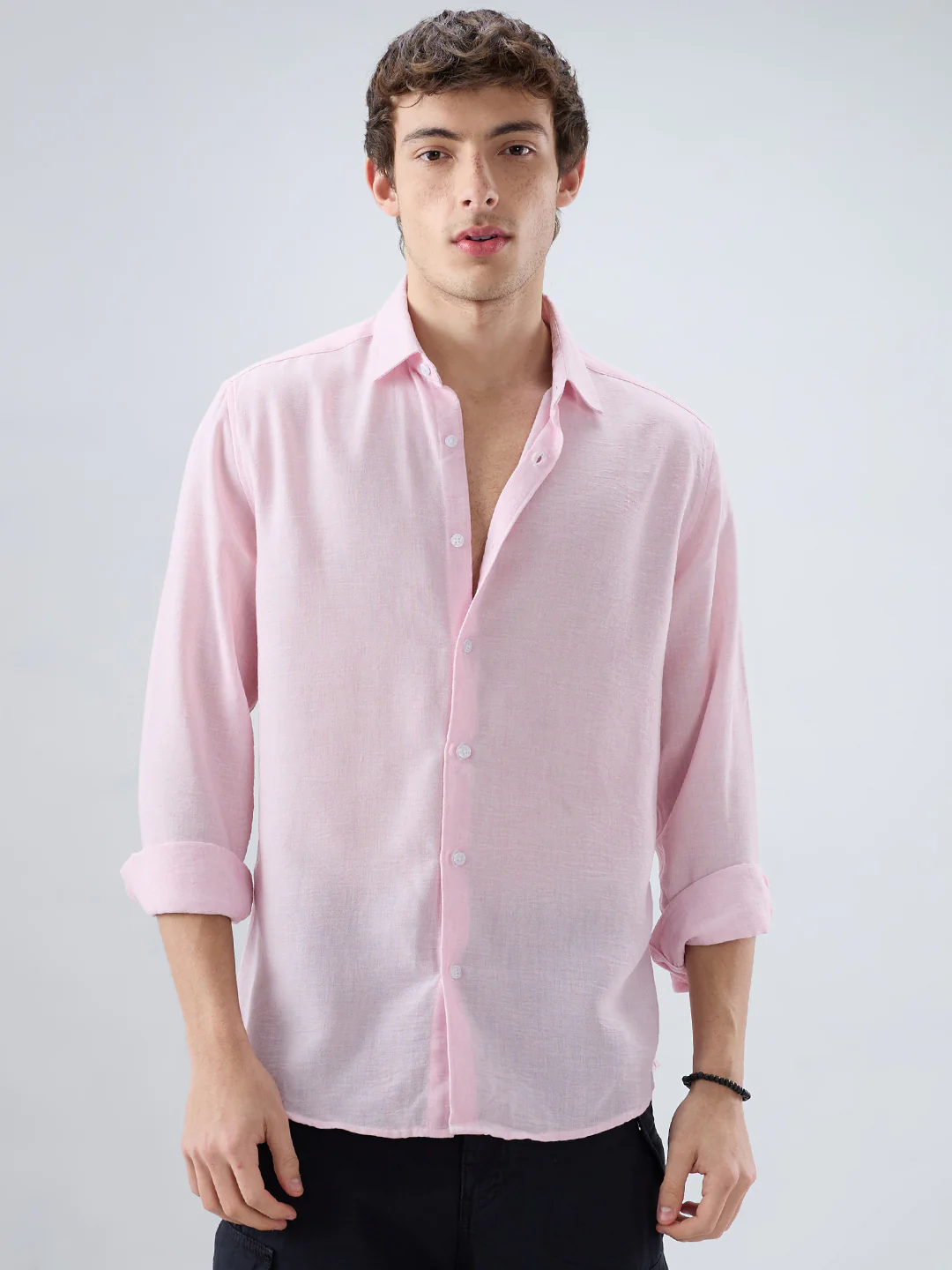 Baby Pink Solid Shirt - Image 5
