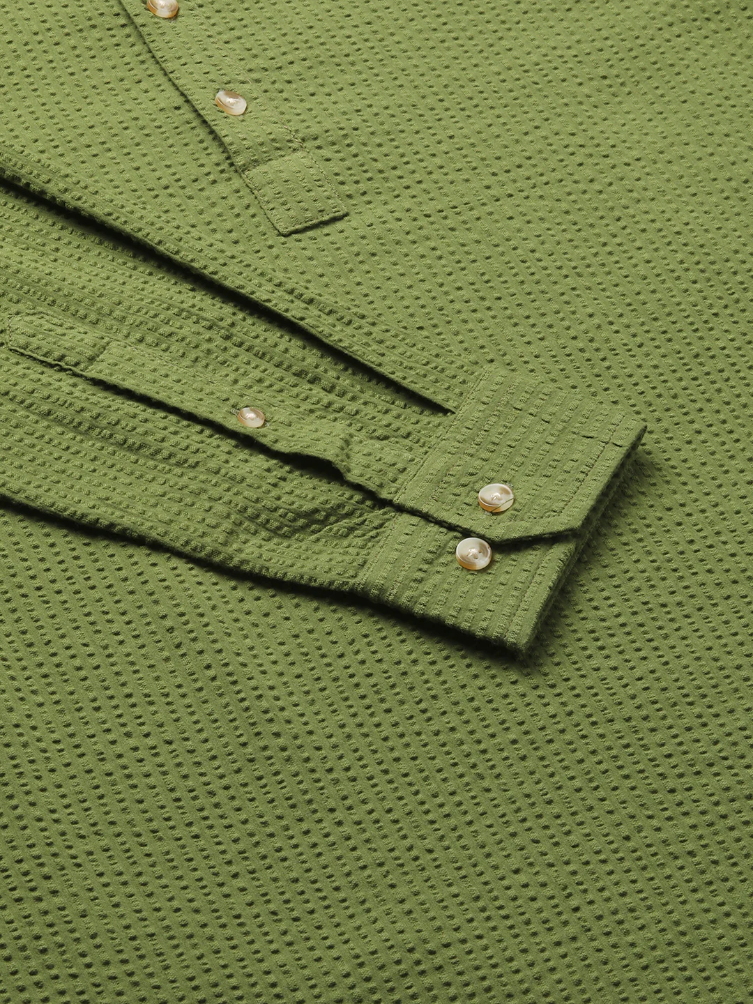 Basil Green Seersucker Kurta - Image 3