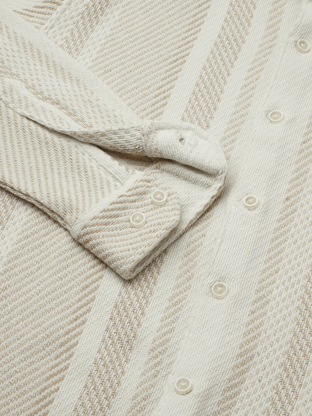Beige Blaze Tweed Stripes Shirt - Image 9