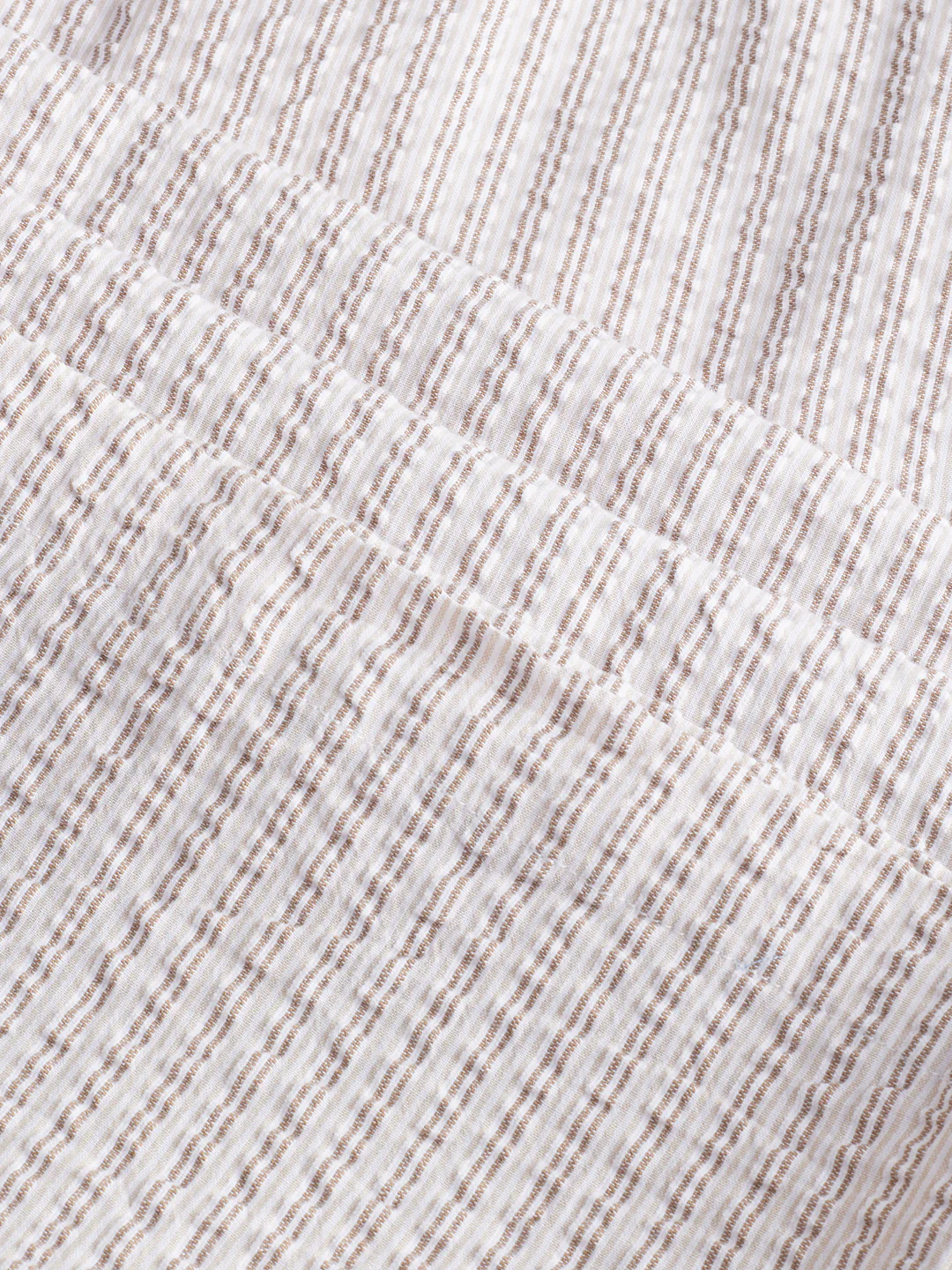 Beige & Brown Seersucker Stripes Straight-Fit Trousers - Image 9