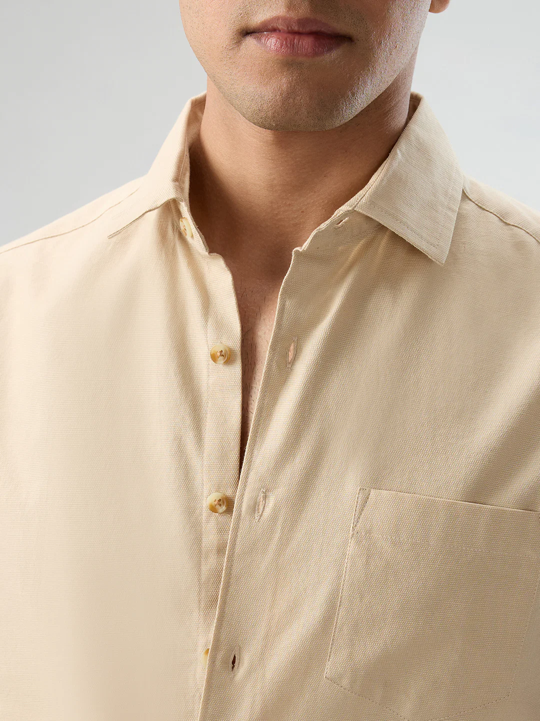 Beige Fineweave Everyday Shirt - Image 3