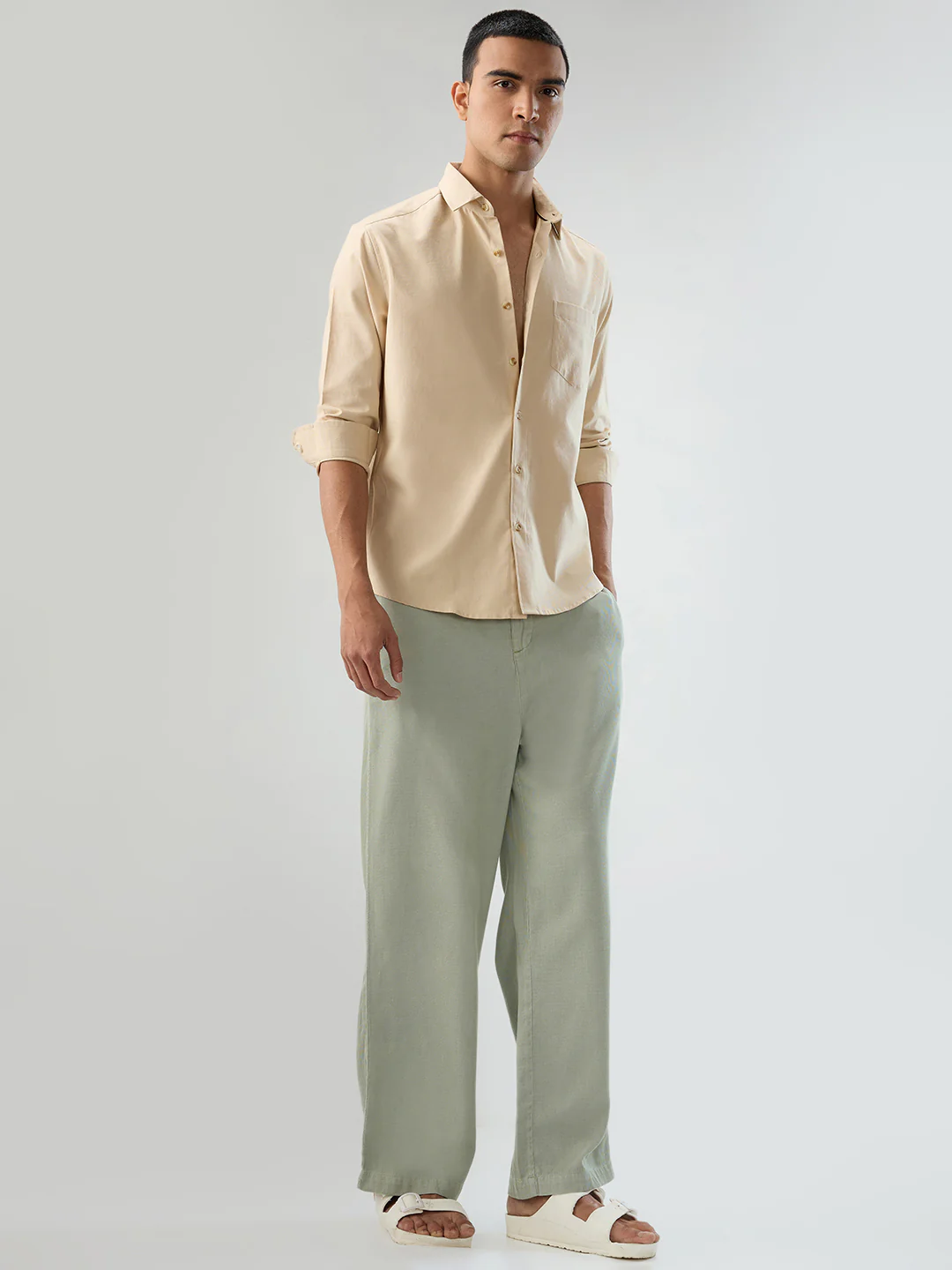 Beige Fineweave Everyday Shirt - Image 7