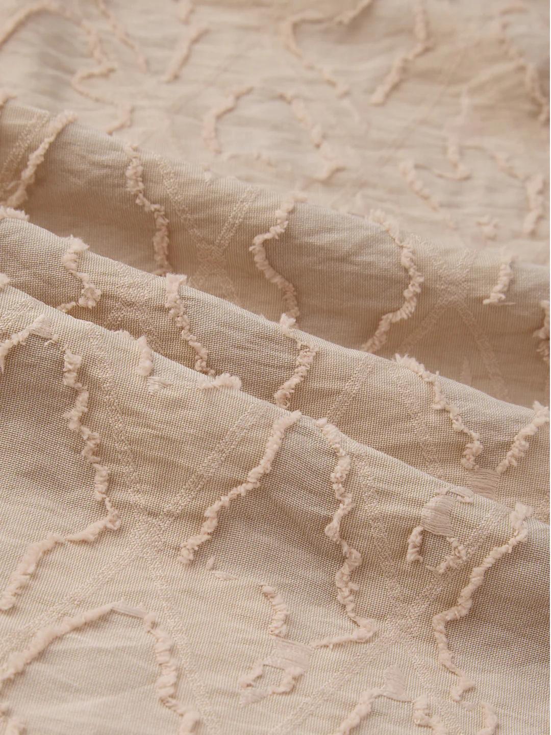 Beige Lozenge Engraved Artisan Frayed Shirt - Image 4
