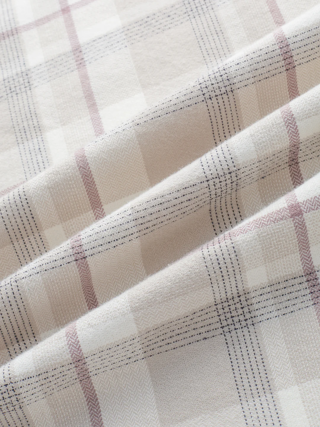 Beige Micro Herringbone Windowpane Checks Shirt - Image 3