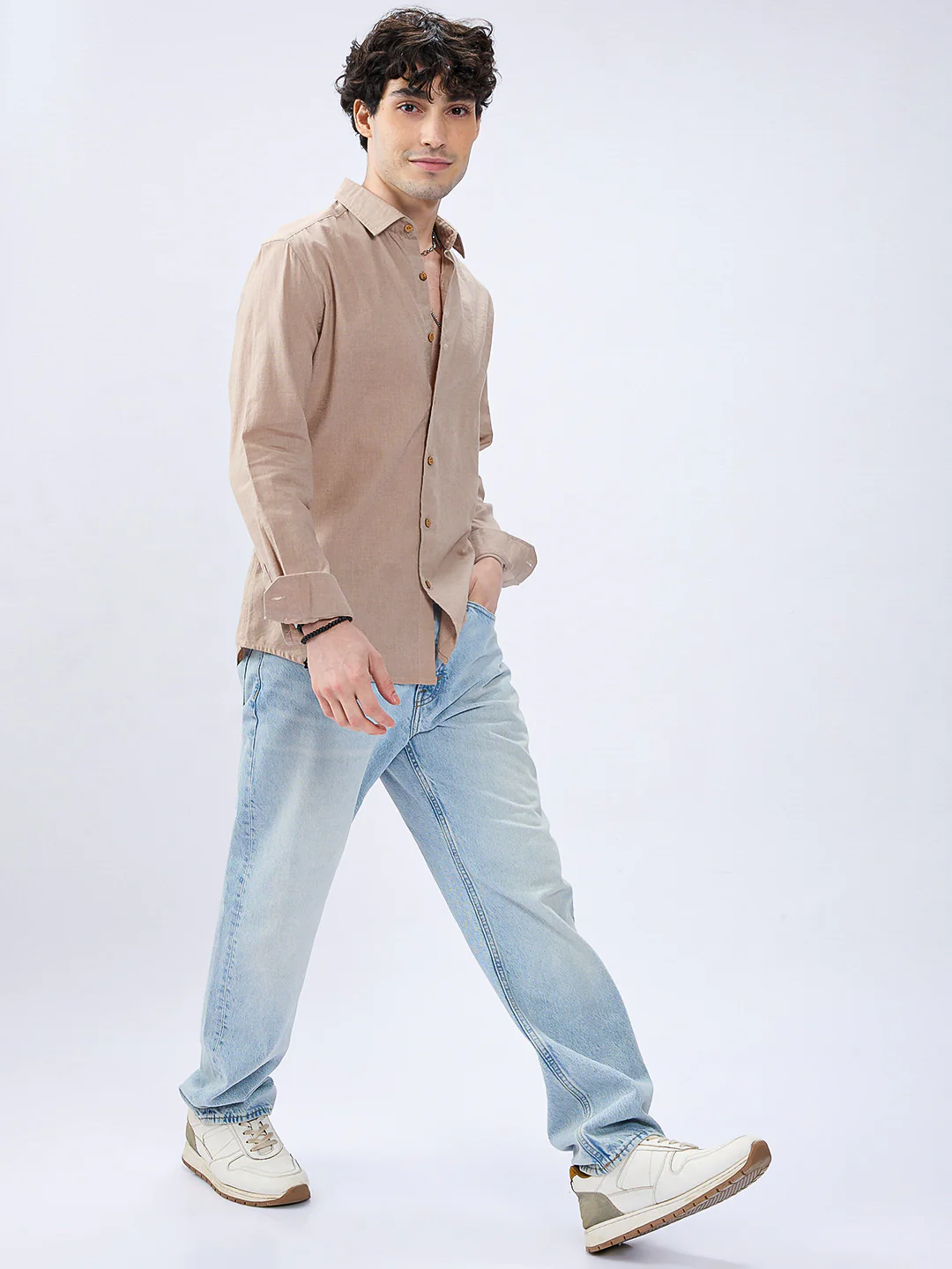 Beige Natural Hue Pure Linen Summer Shirt - Image 7