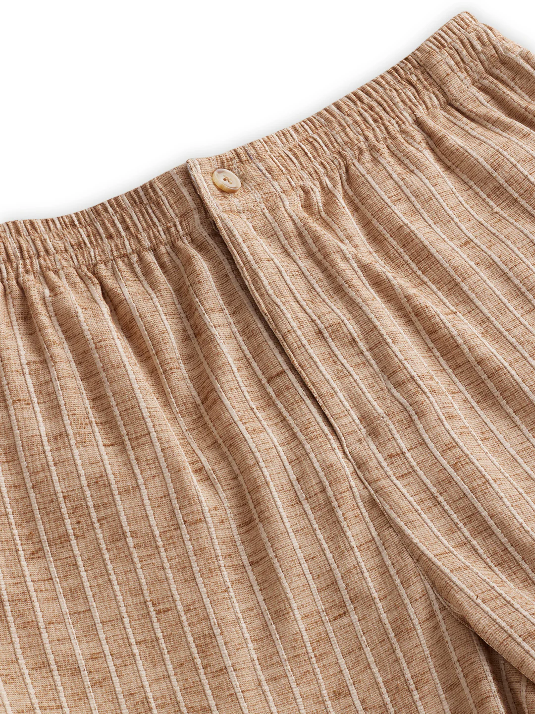 Beige Pinstripe Wide-Leg Trousers - Image 8