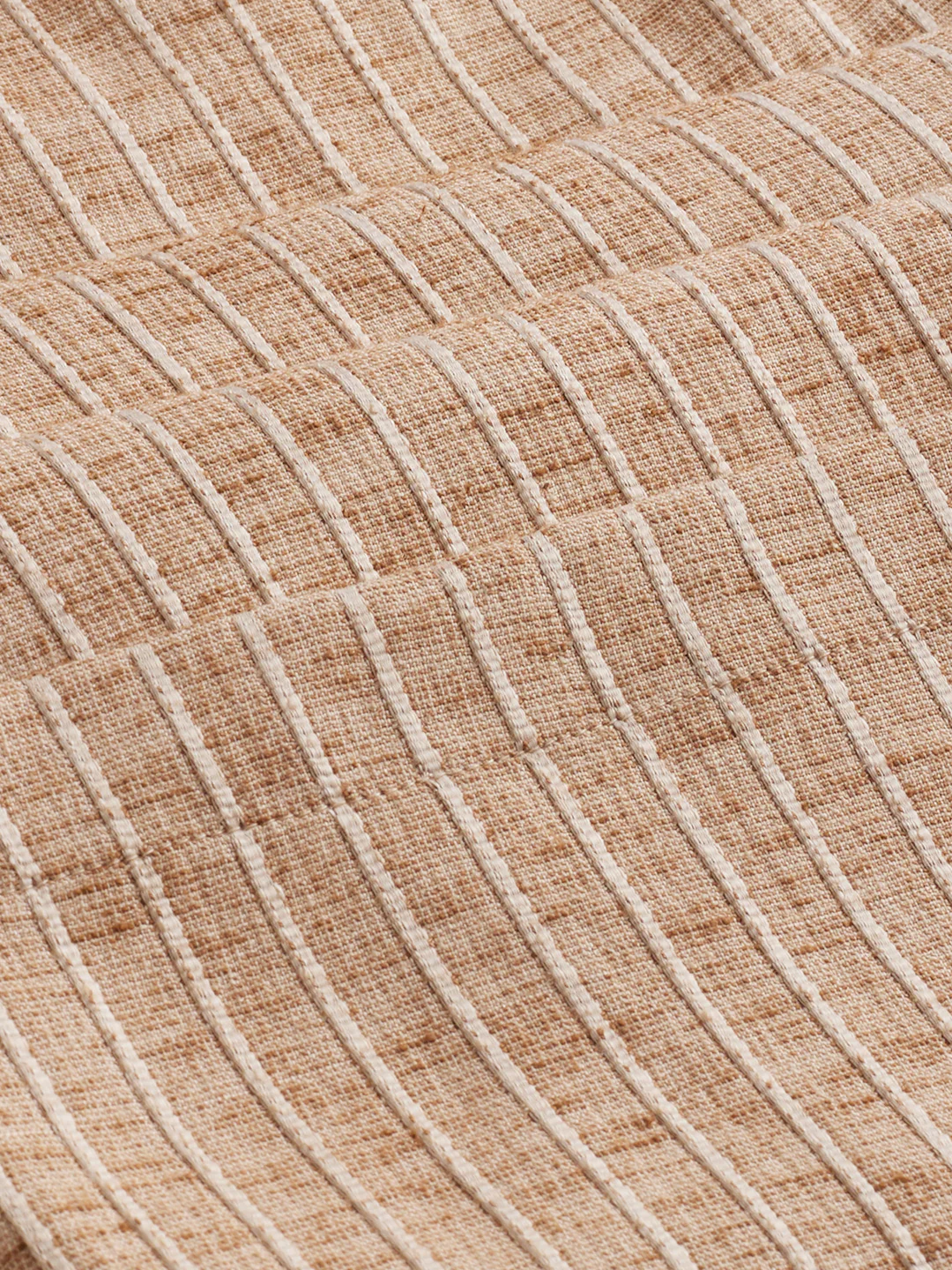 Beige Pinstripe Wide-Leg Trousers - Image 9