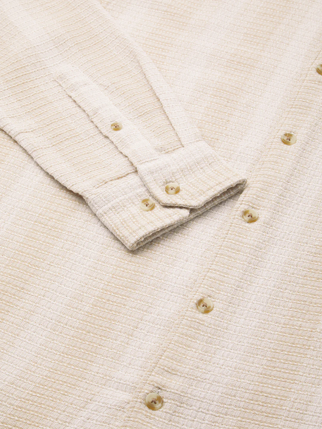 Beige Sun Bleach Woven Stripe Shirt - Image 3