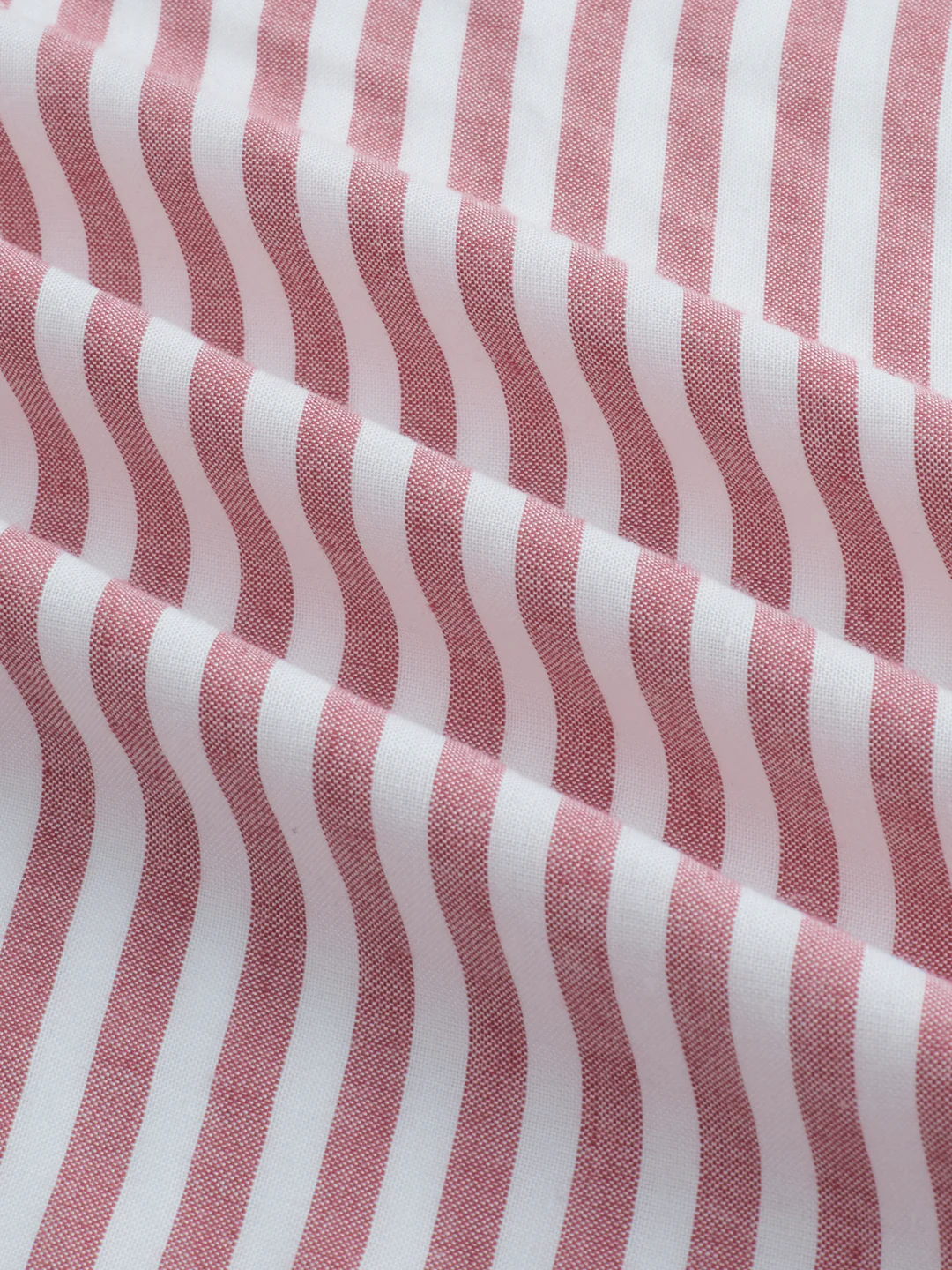 Berry Red Soft Candy Striped Vacation Shirt - Image 3