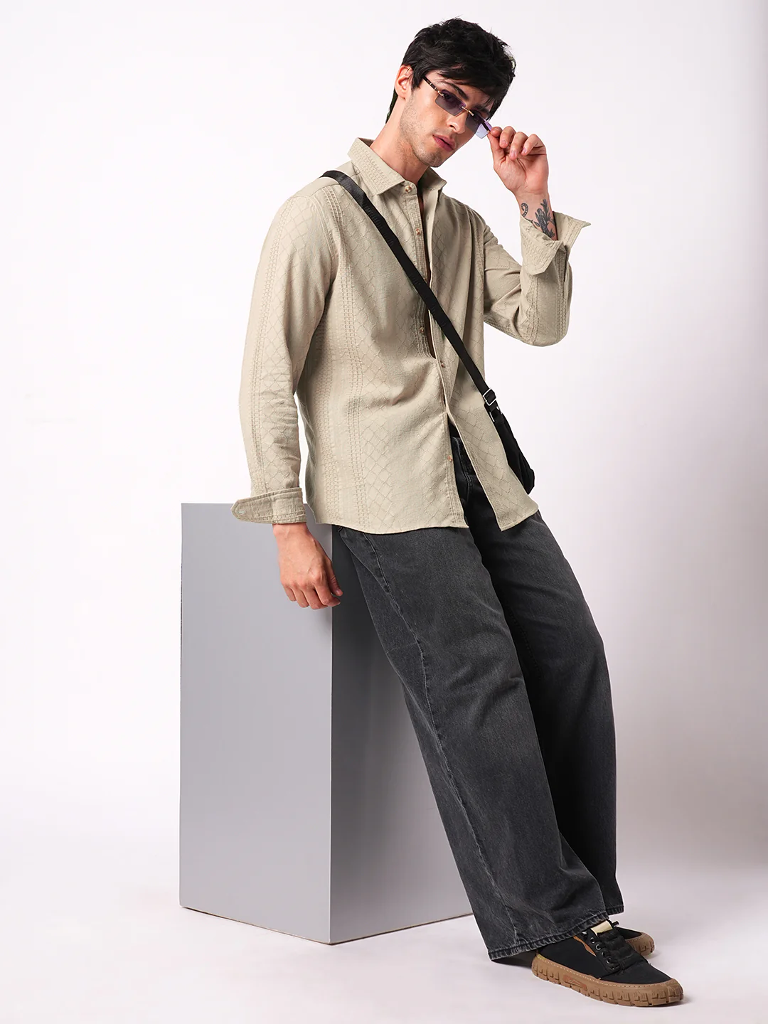 Bisque Beige Embroidered Shirt - Image 8