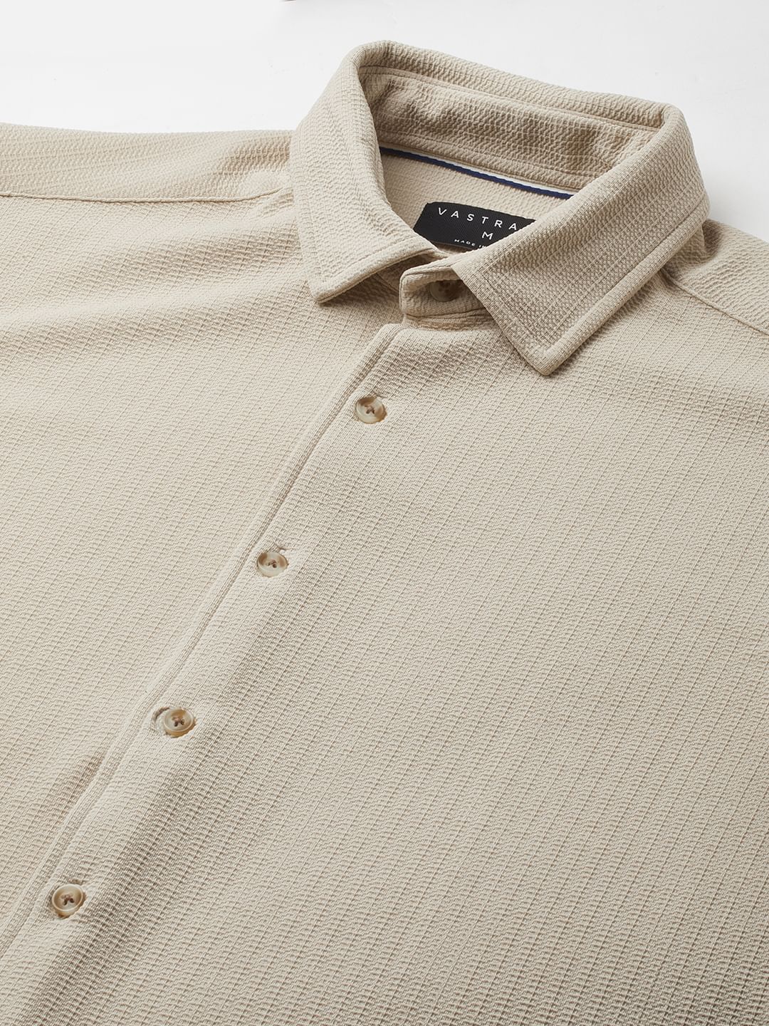 Bisque Beige Textured Shirt - Image 3