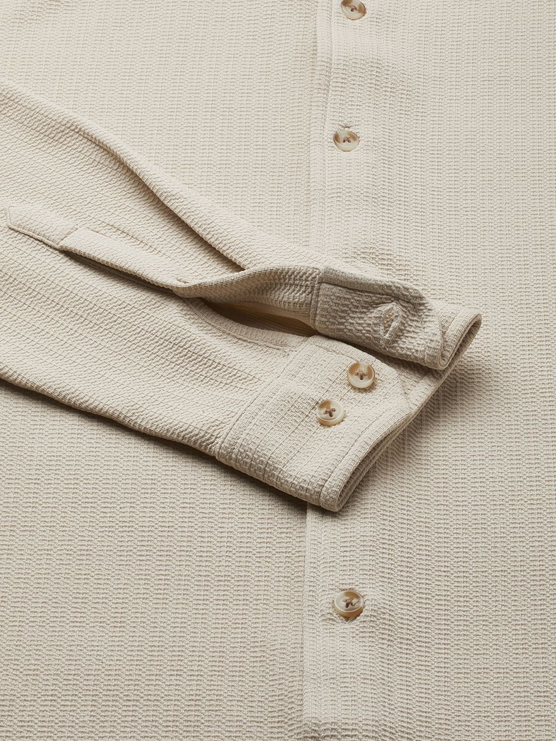 Bisque Beige Textured Shirt - Image 8