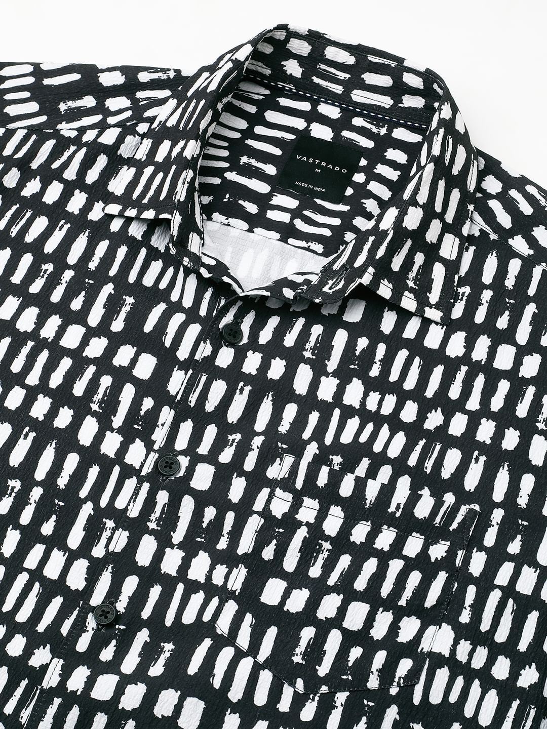 Black & White Printed Crushed Shirt - Image 3