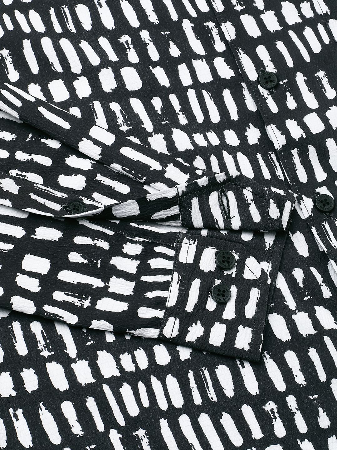 Black & White Printed Crushed Shirt - Image 8